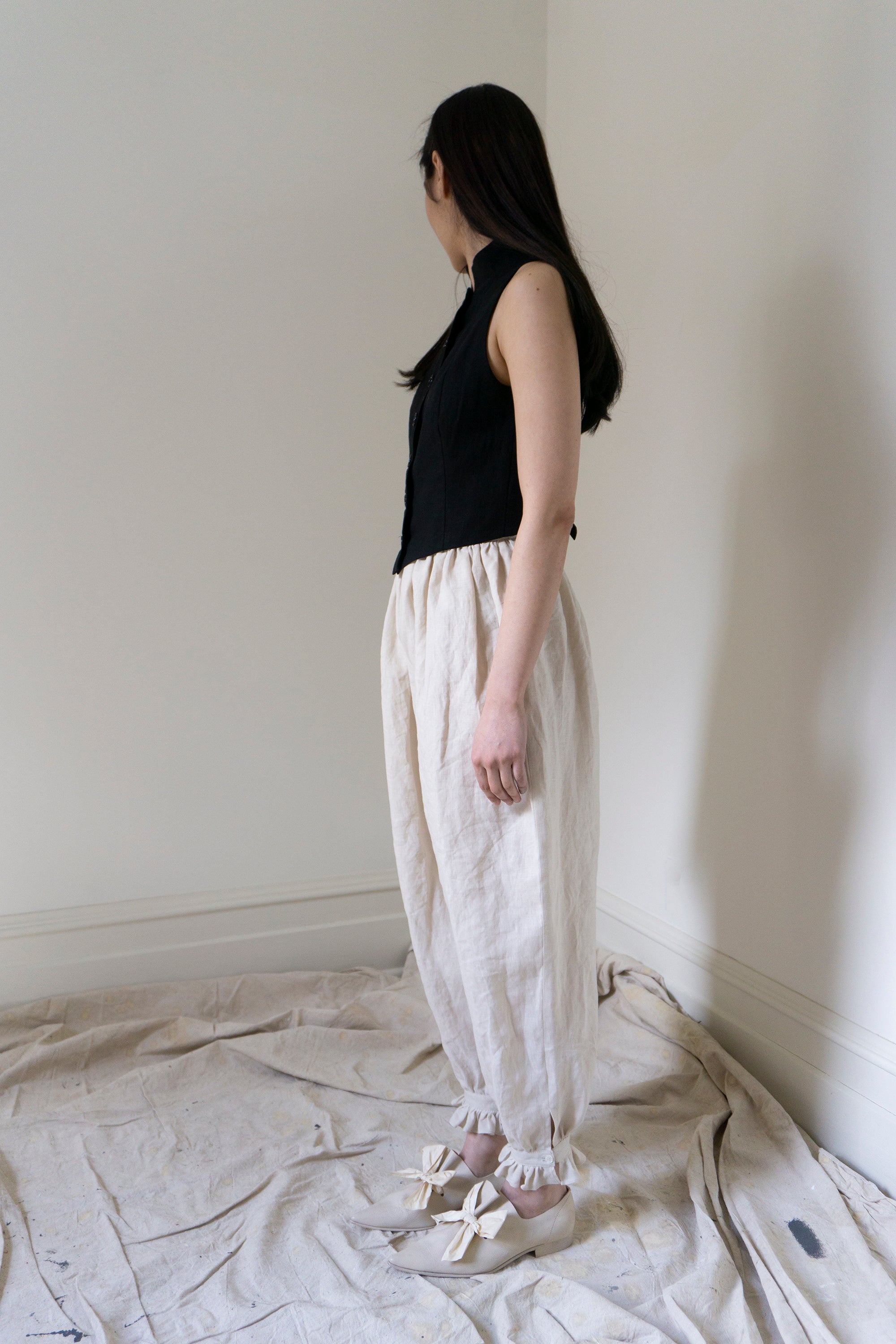 Isabelle Linen Bloomers - Salt