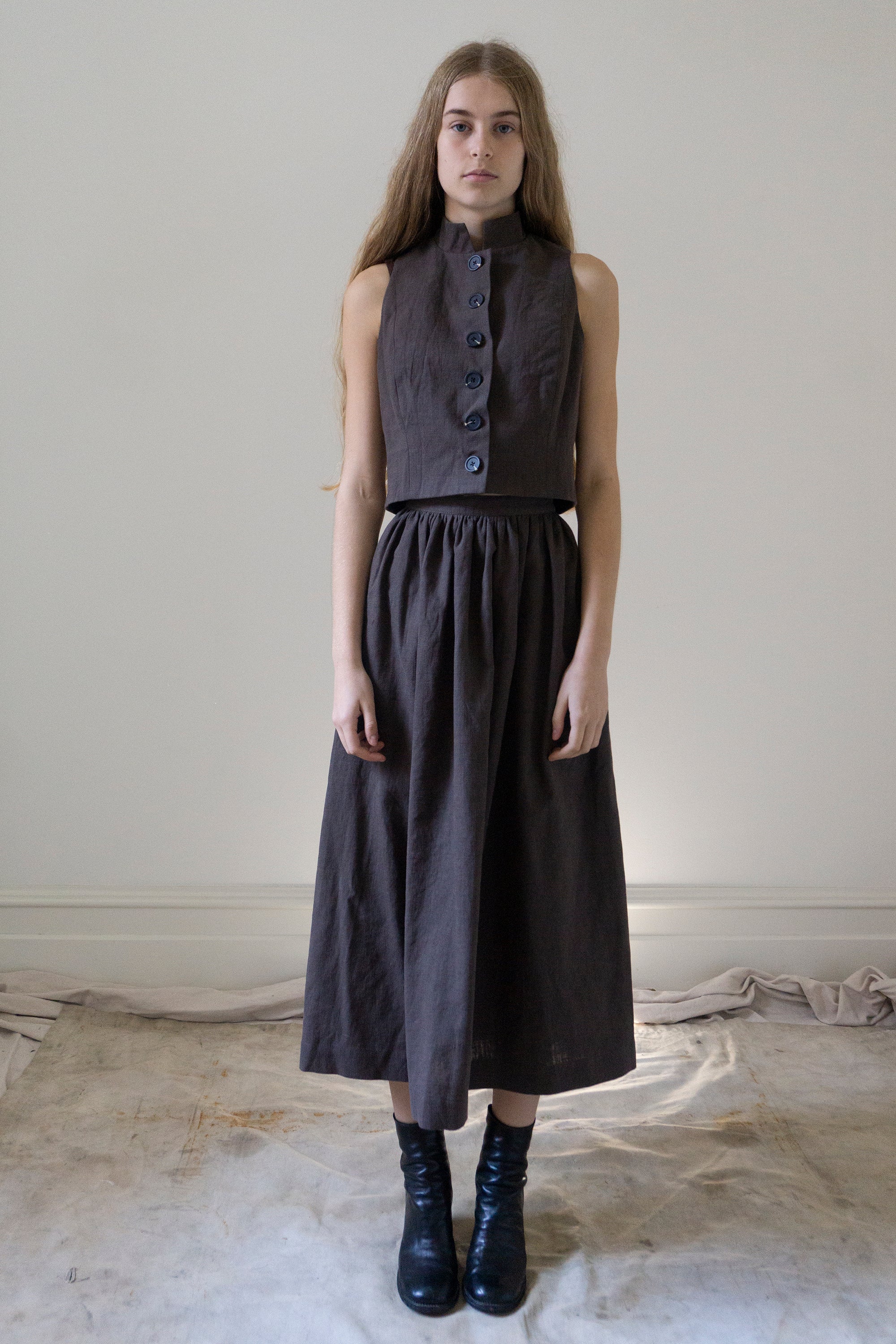 Marla Linen Skirt - Brown