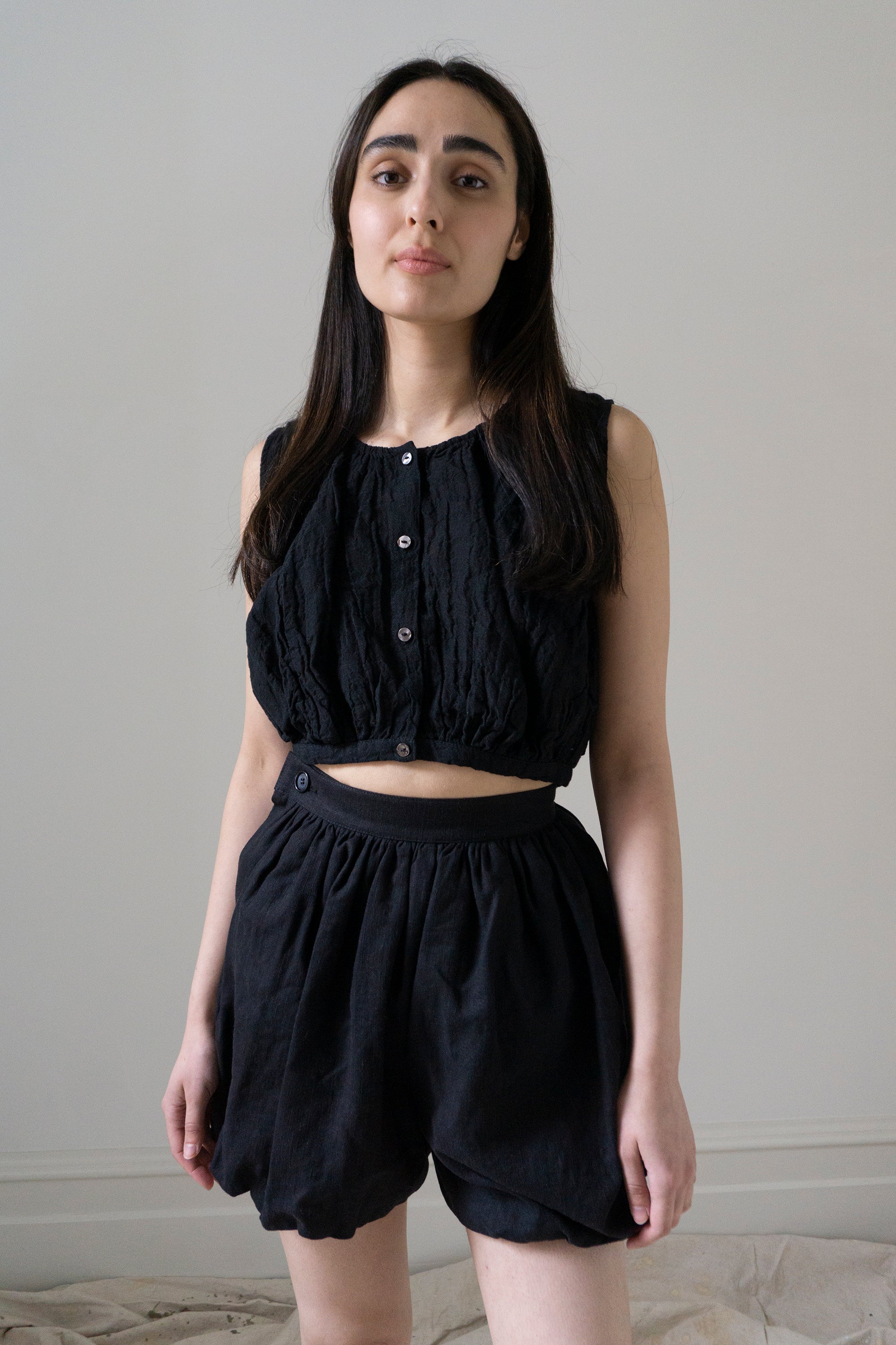Alix Linen Shorts - Black