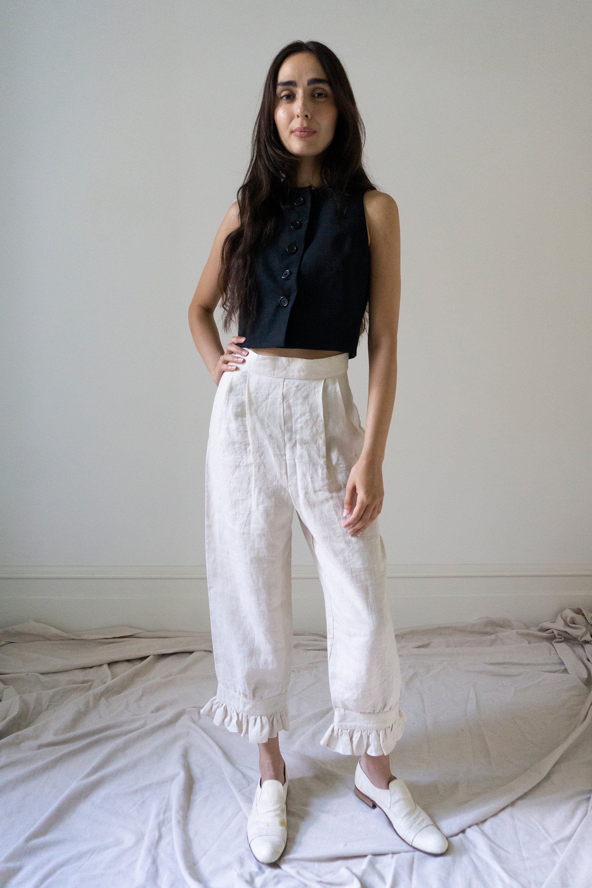 Ceres Linen Bloomers - Salt