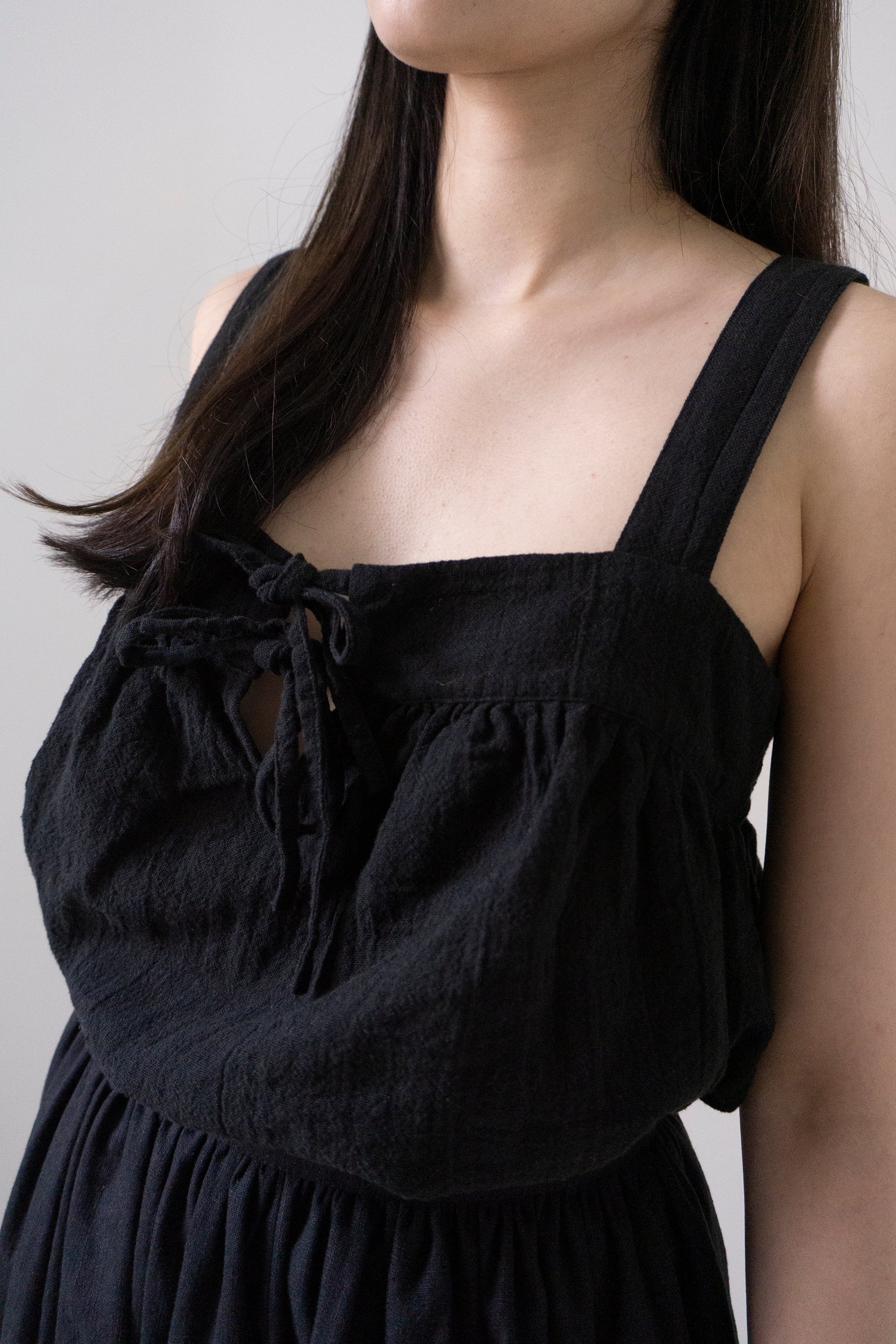 Claude Linen Top - Black (SIZE L)