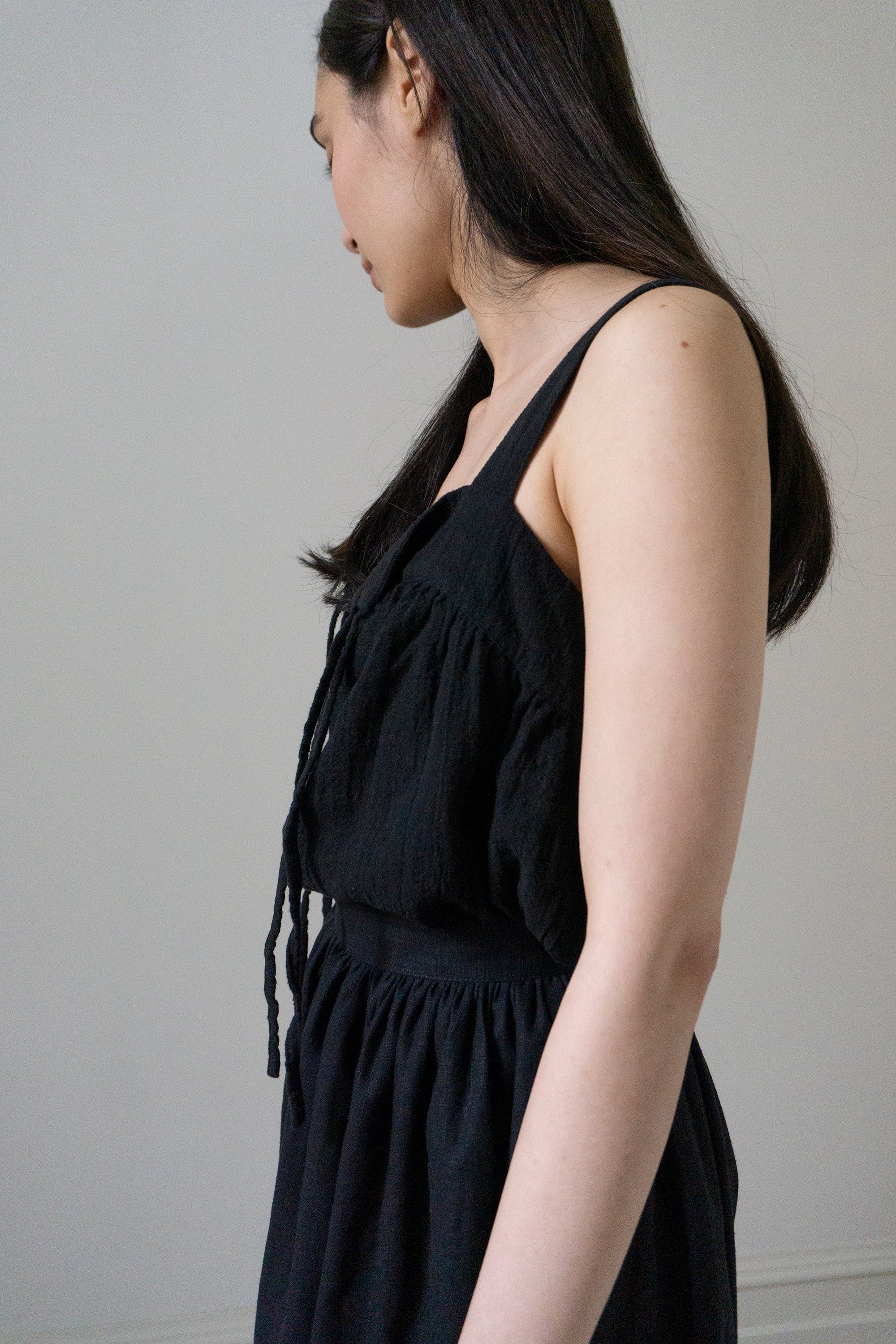 Claude Linen Top - Black (SIZE L)