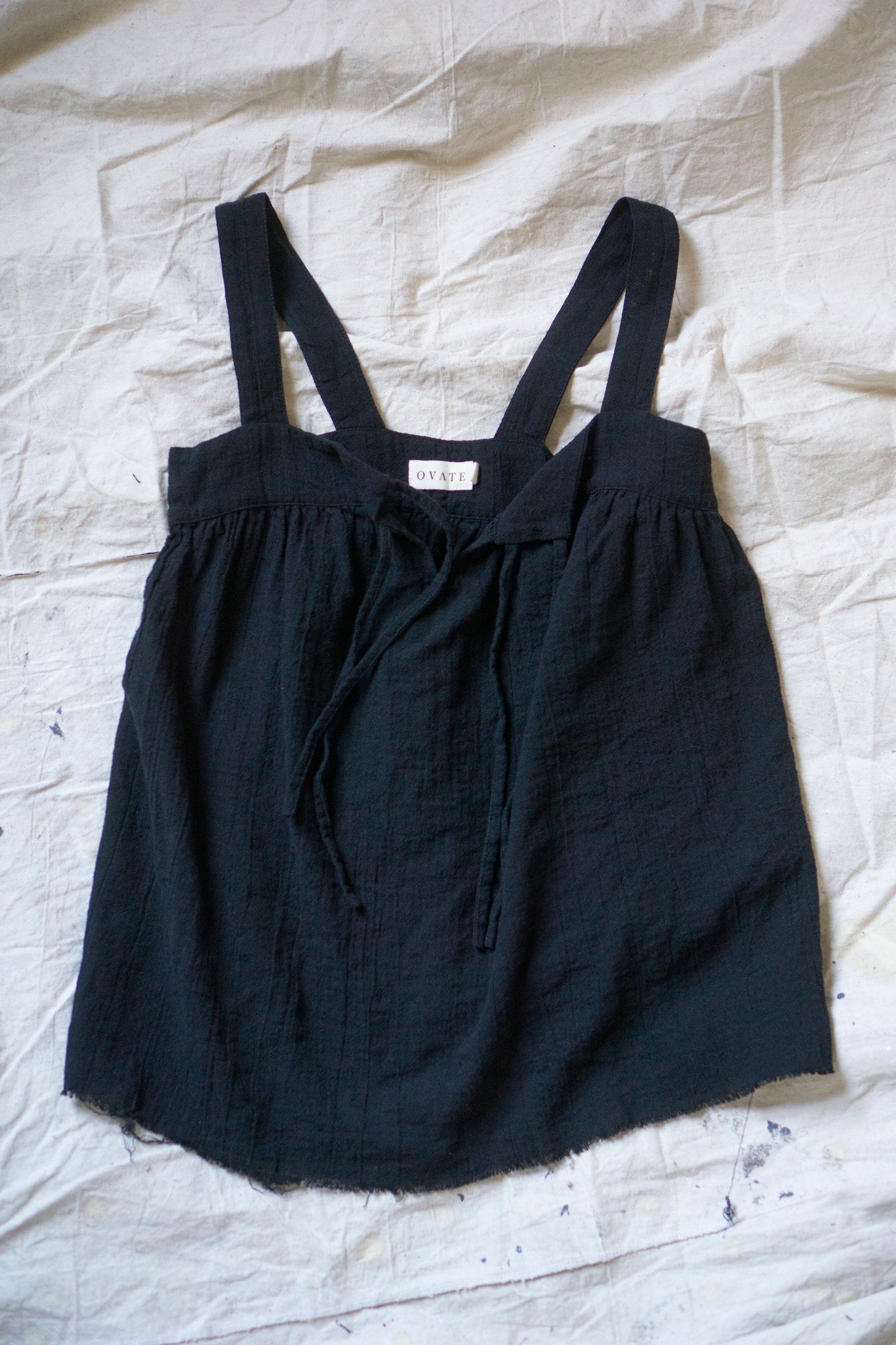 Claude Linen Top - Black (SIZE L)
