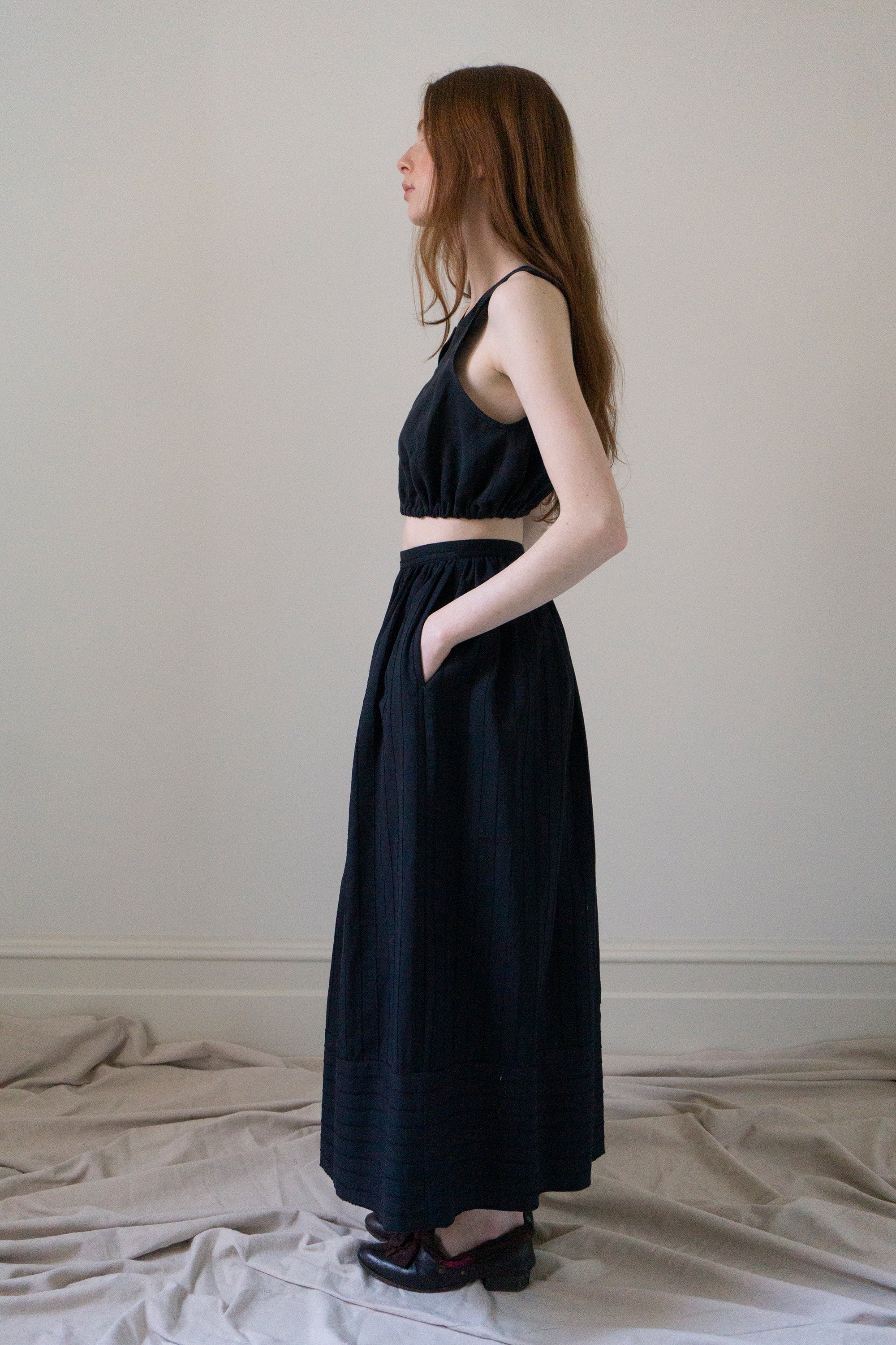 Leonie Linen Top - Black