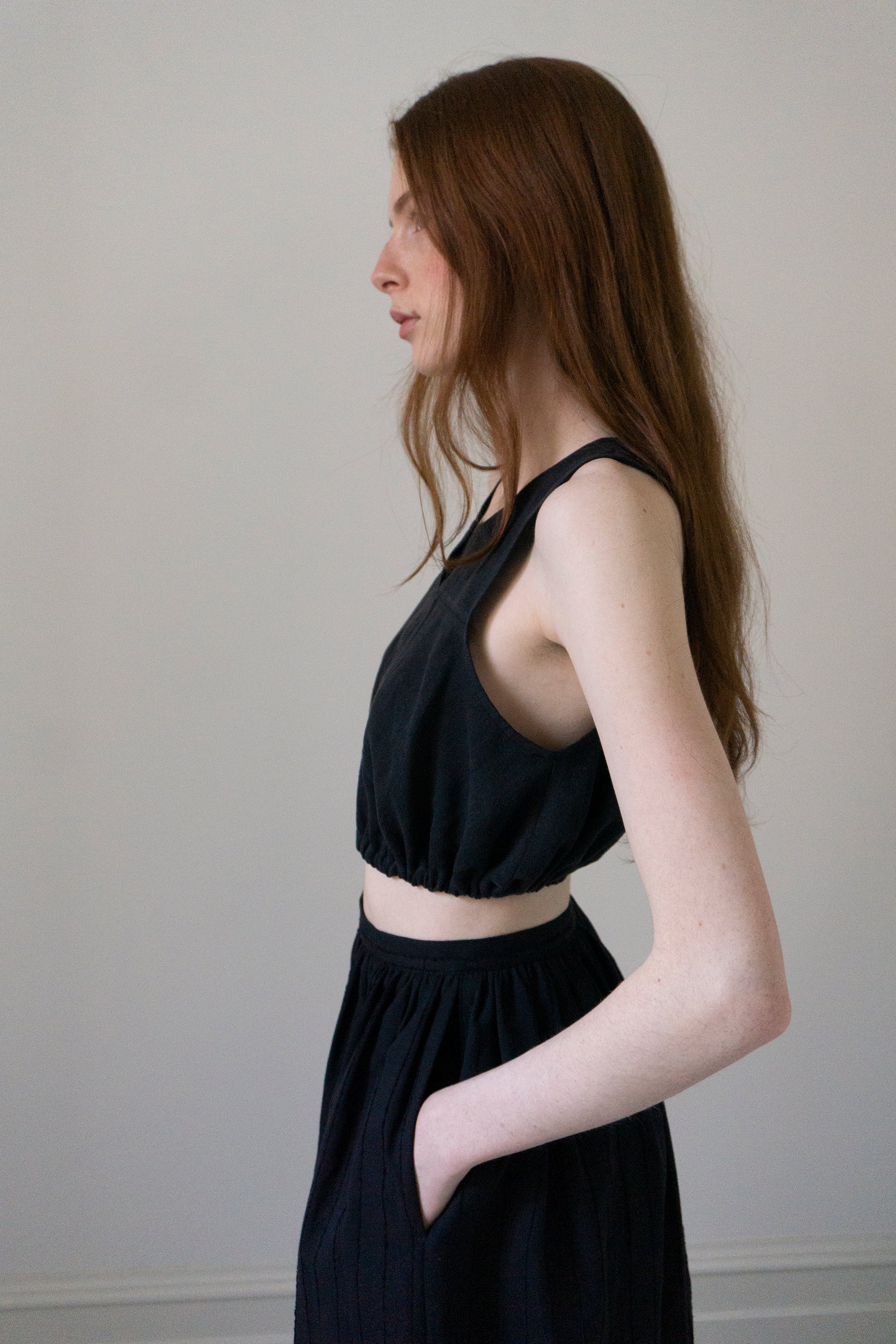 Leonie Linen Top - Black