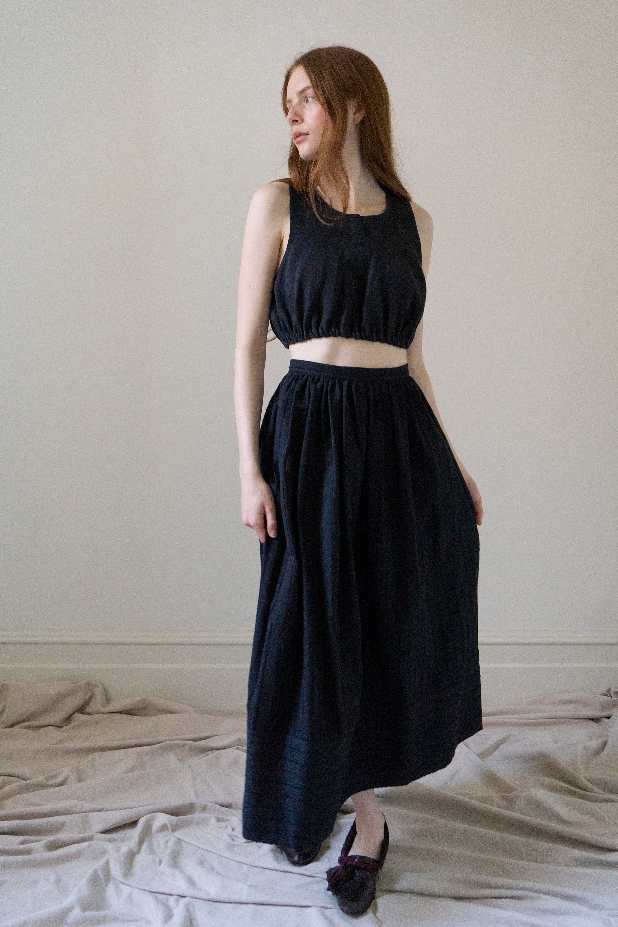 Leonie Linen Top - Black