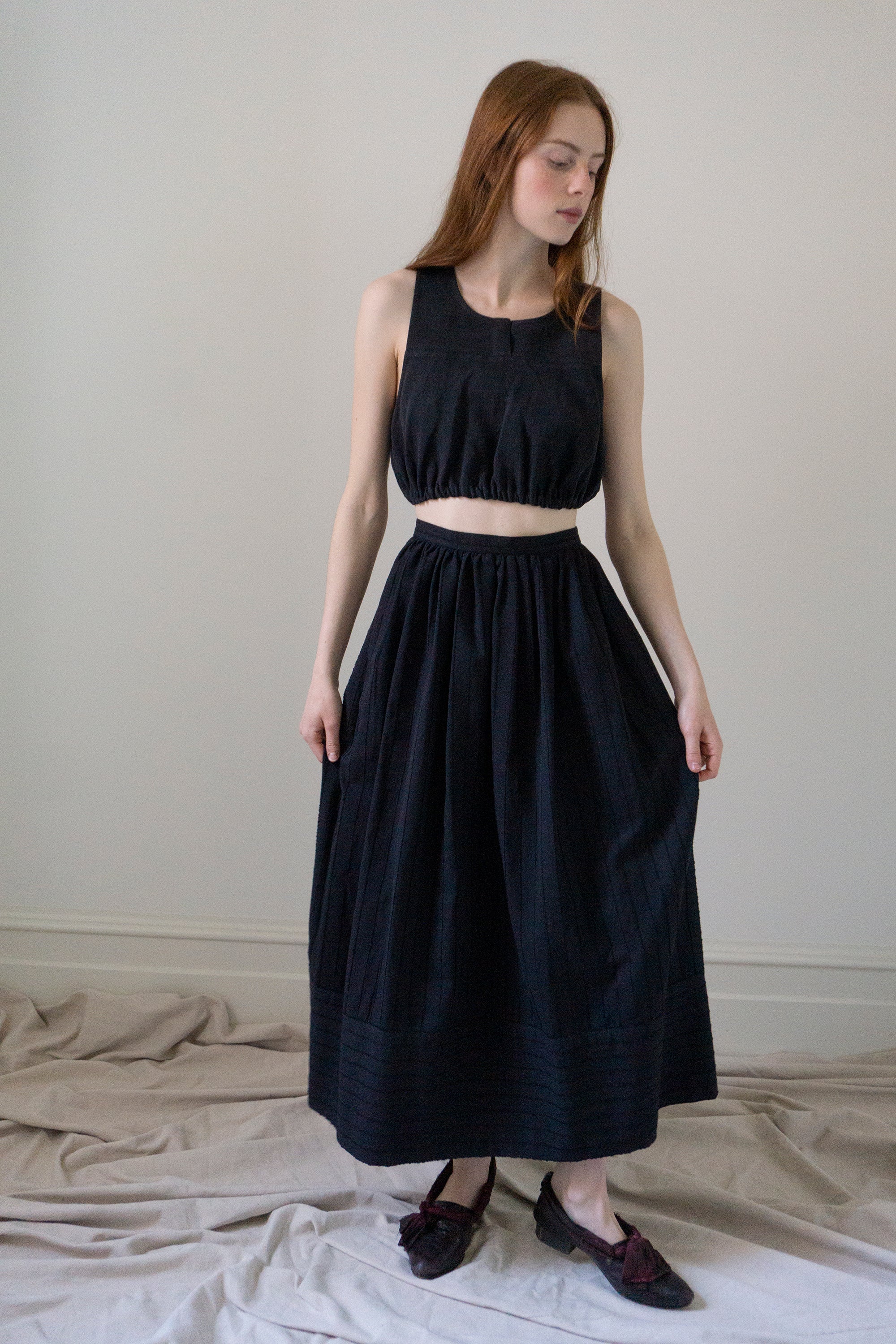 Leonie Linen Top - Black