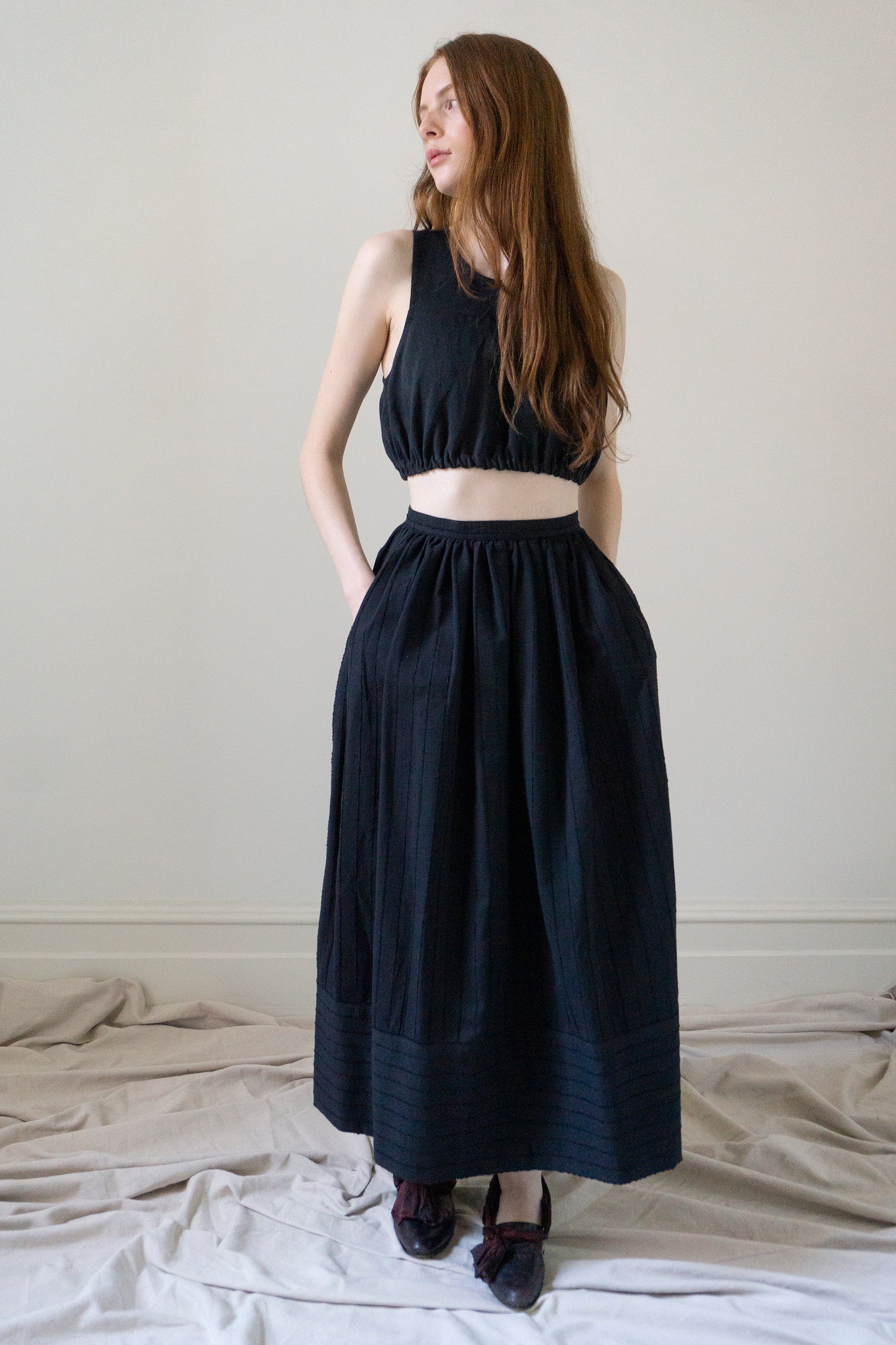 Leonie Linen Top - Black