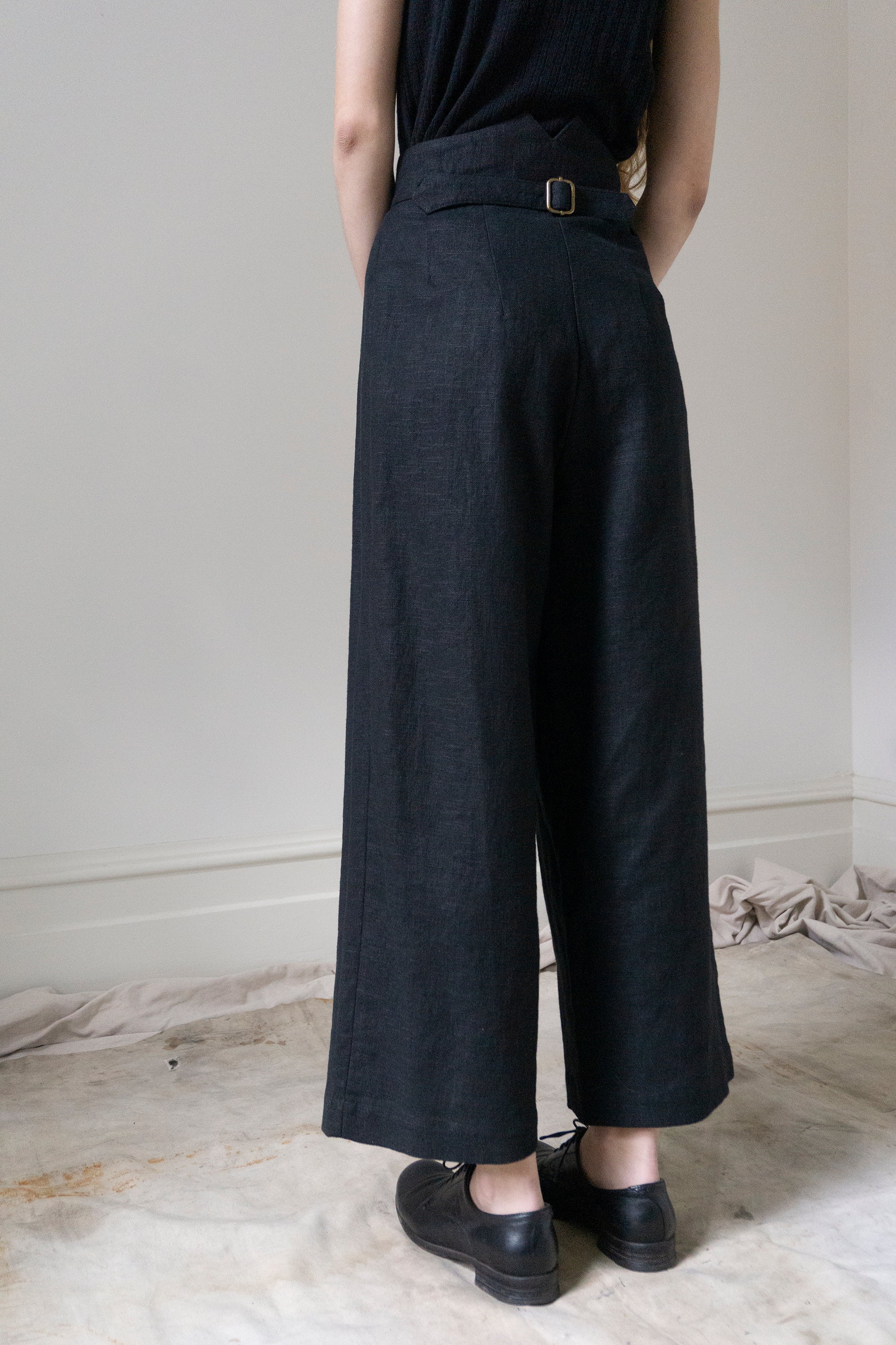 Davis Linen Trousers - Black