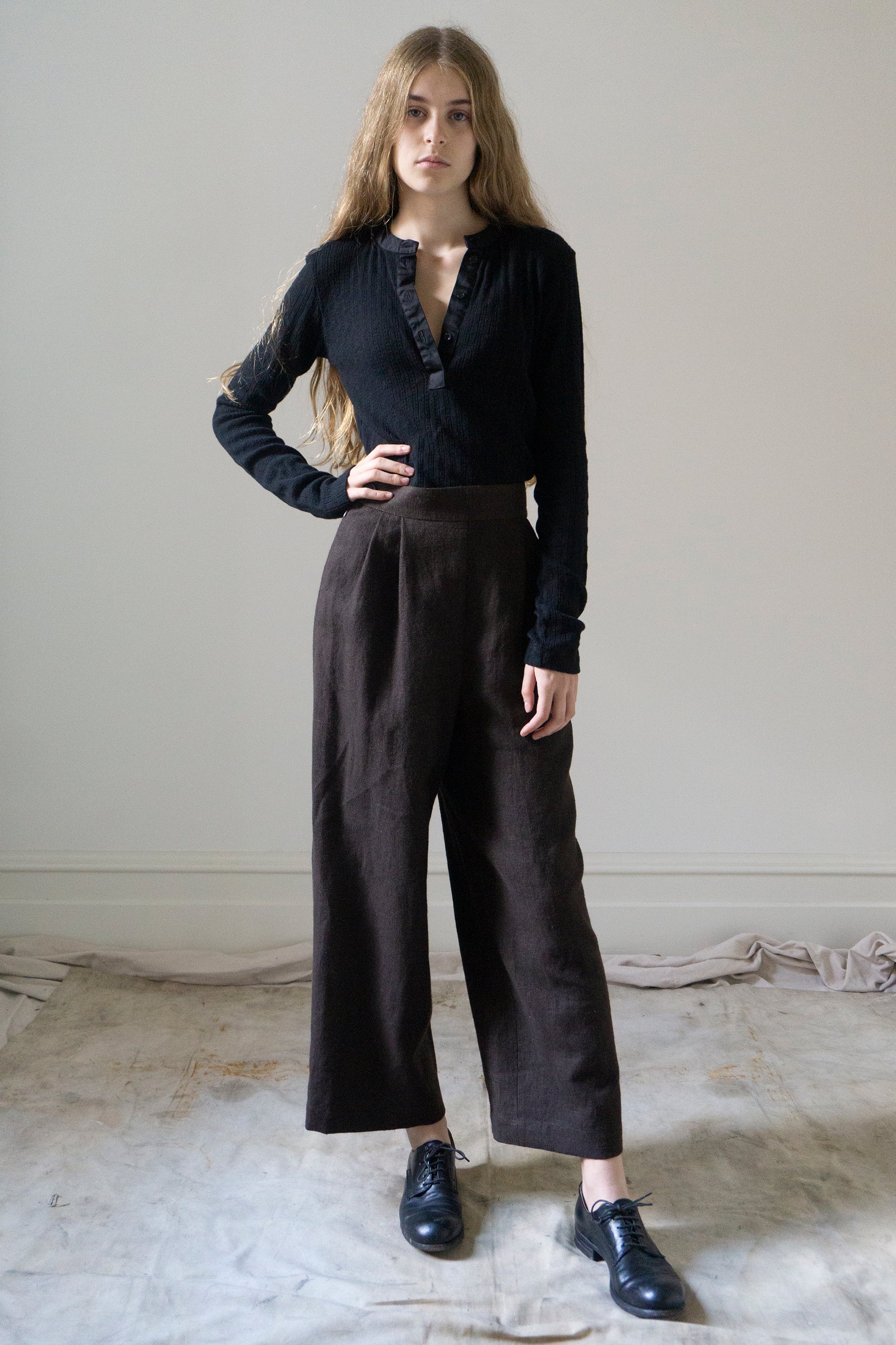 Davis Linen Trousers - Clove