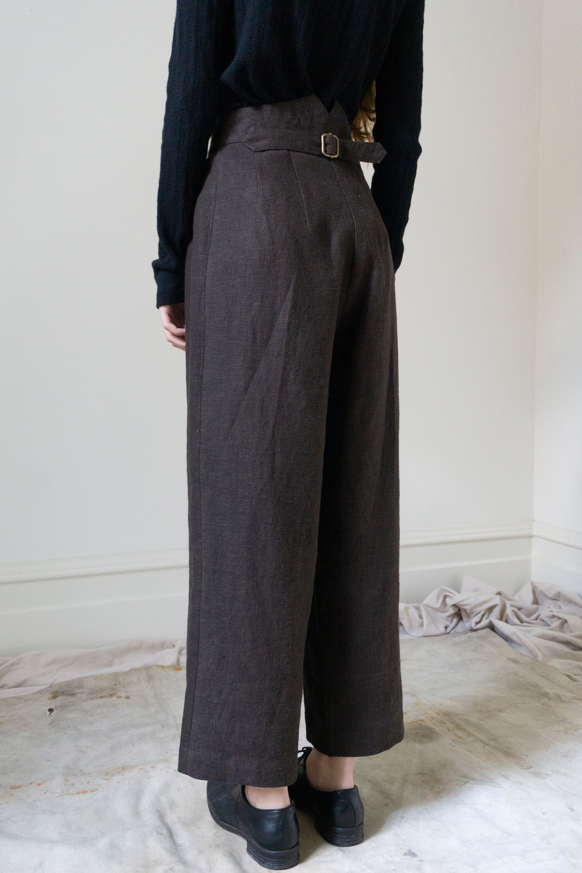 Davis Linen Trousers - Clove