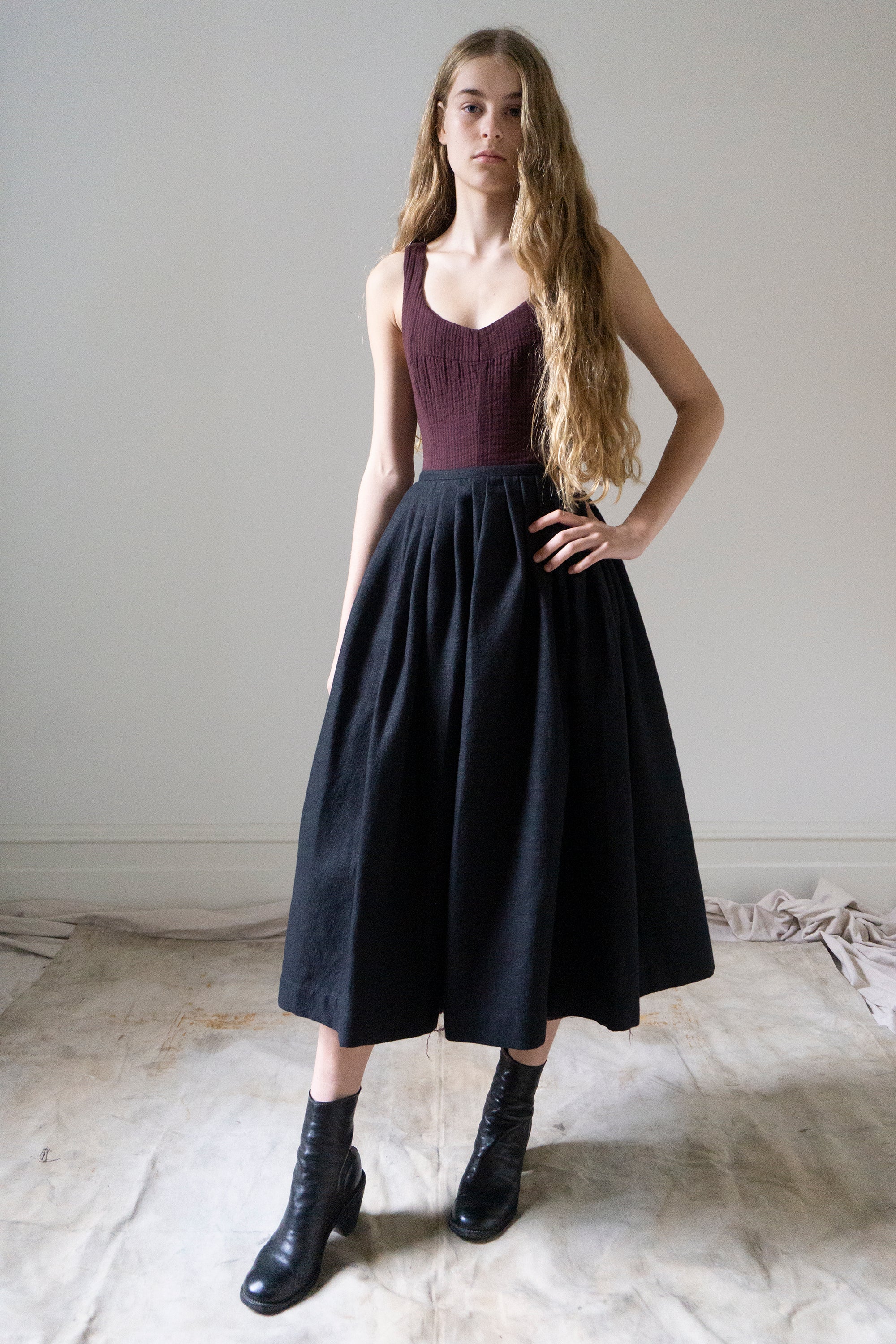 Elleri Apron Skirt - Black