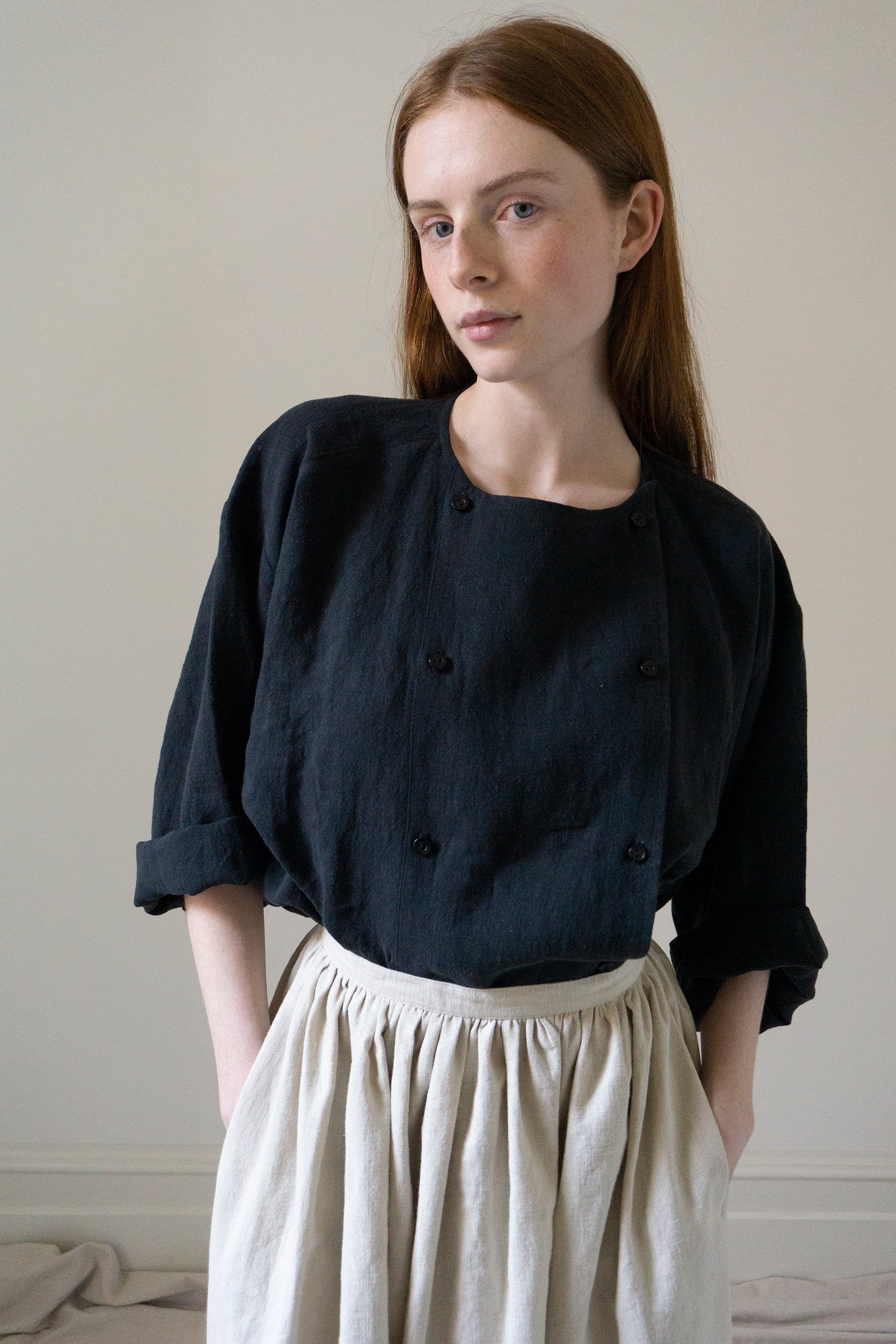 Emil Linen Shirt- Black