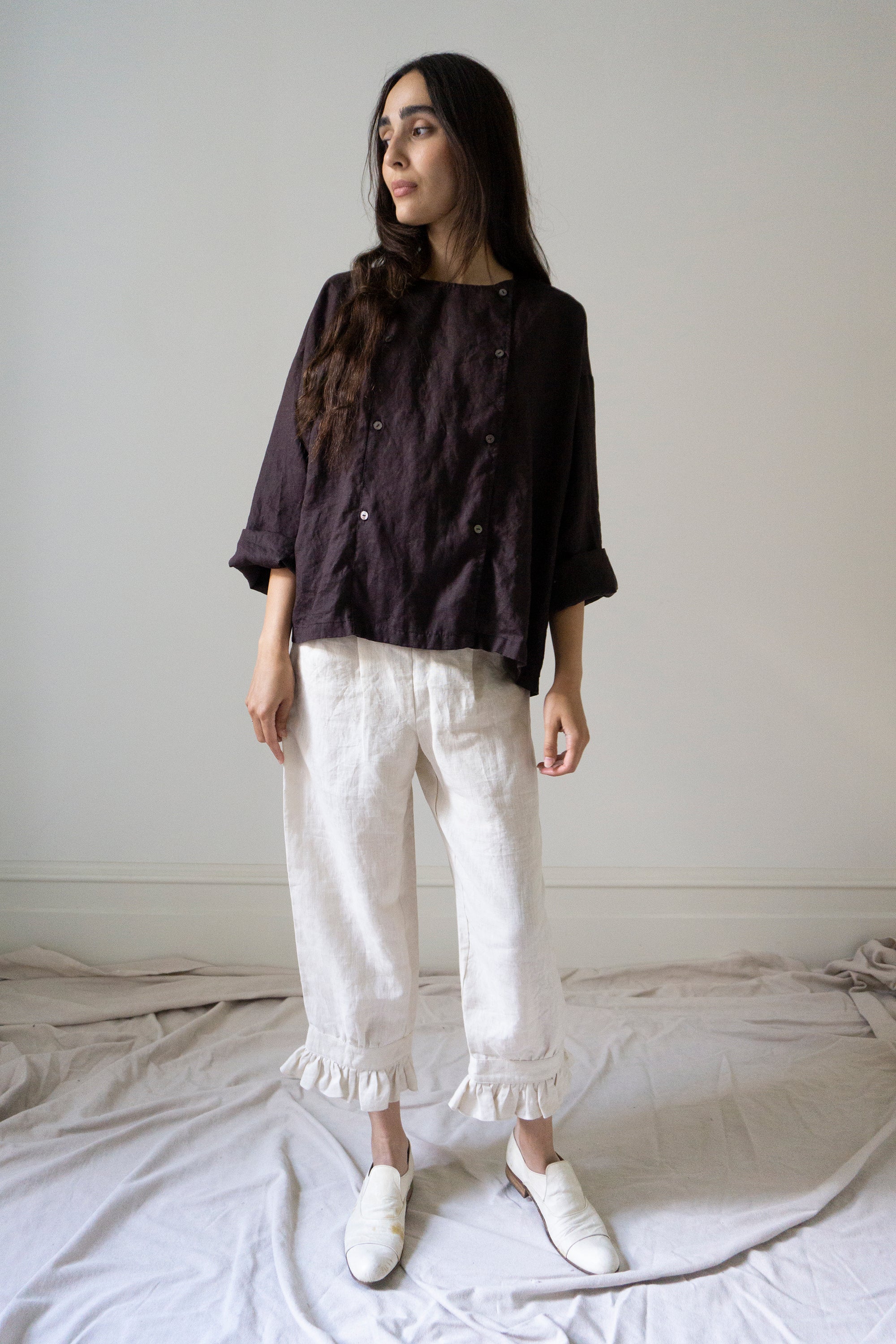 Emil Linen Shirt- Darkest Plum