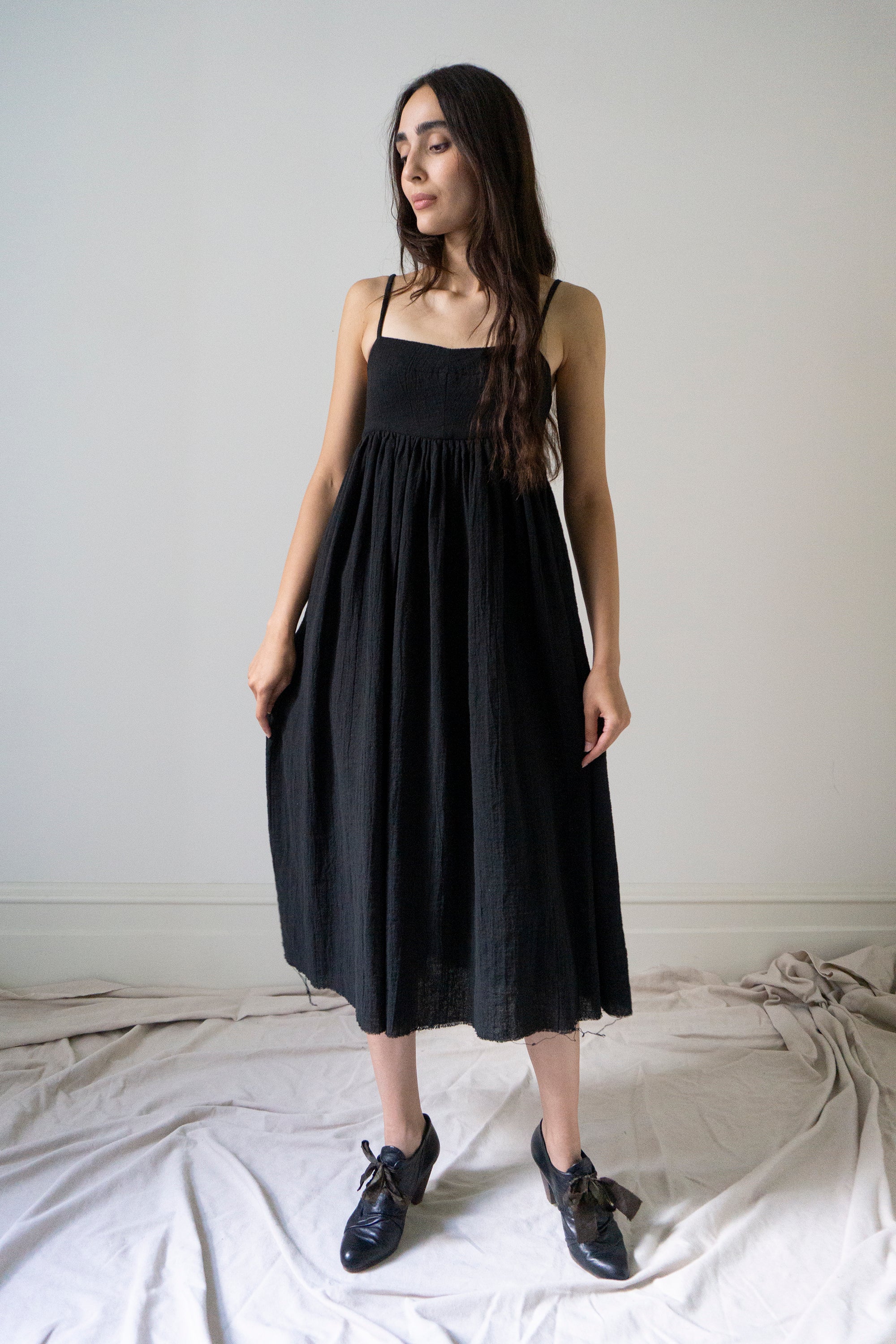 Esme Linen Dress - Black