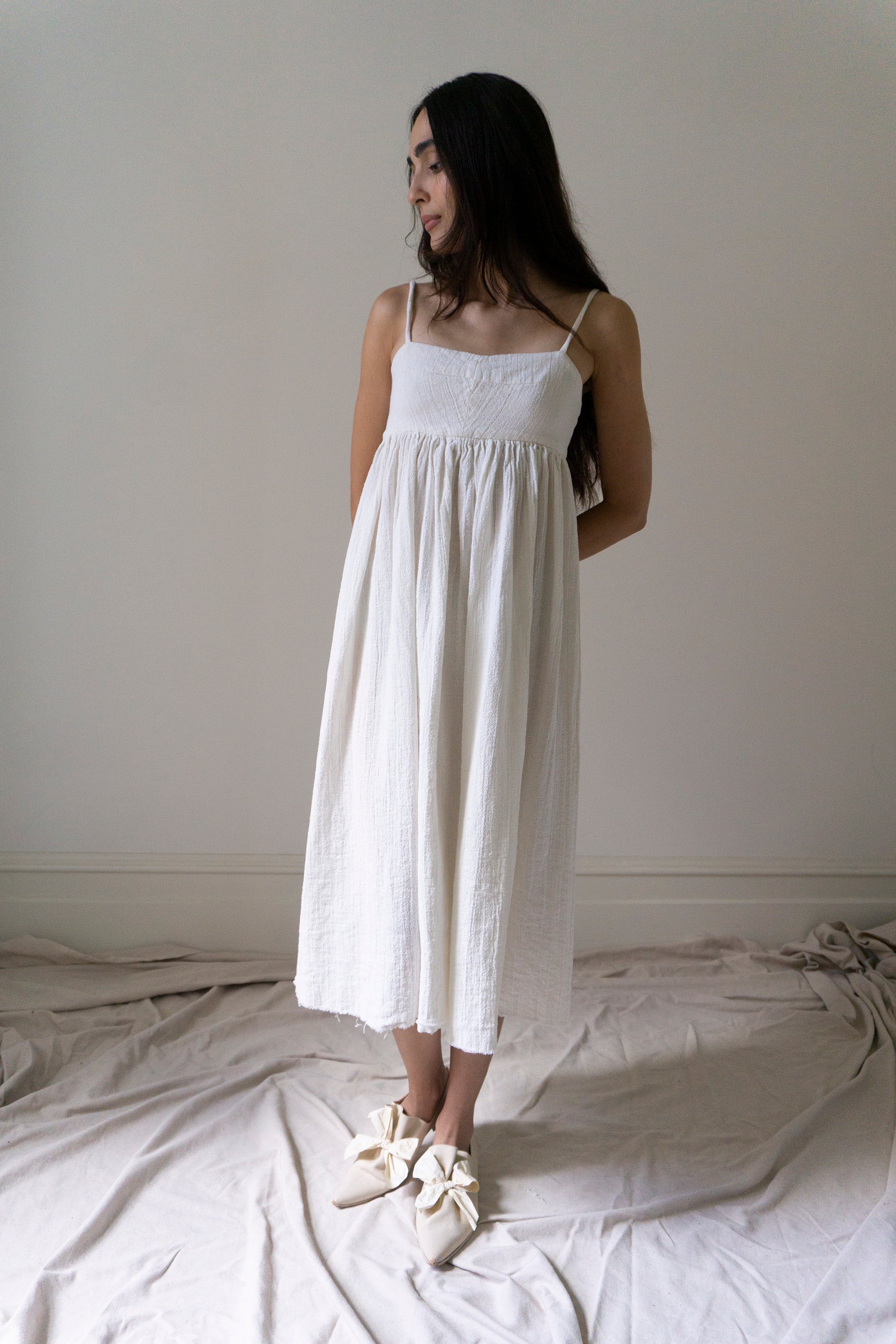 Esme Linen Dress - White
