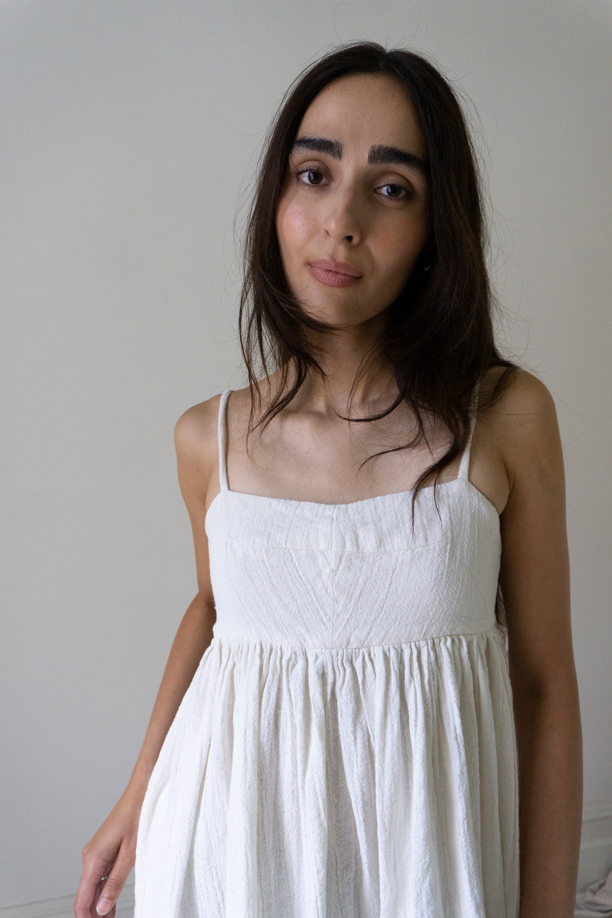 Esme Linen Dress - White