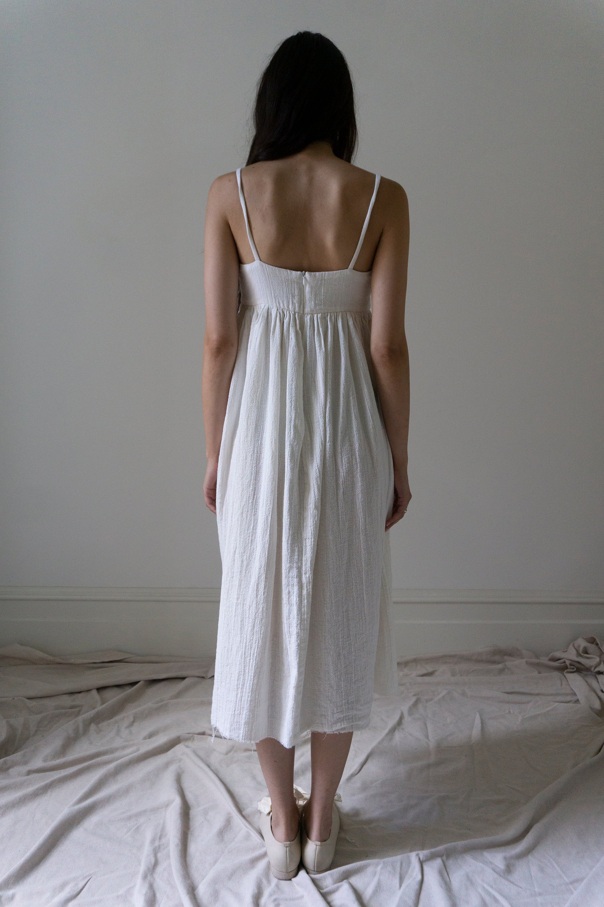 Esme Linen Dress - White