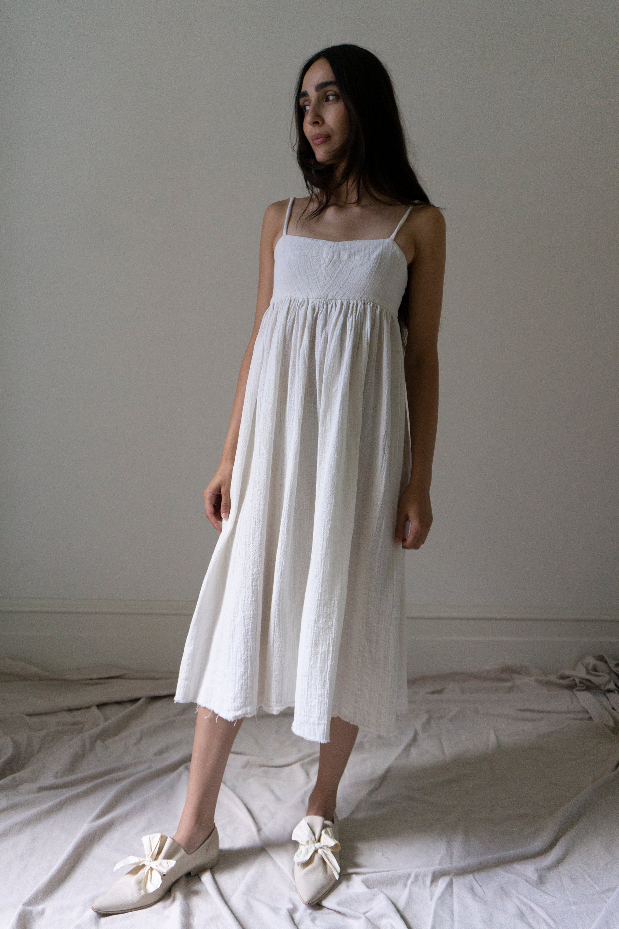 Esme Linen Dress - White