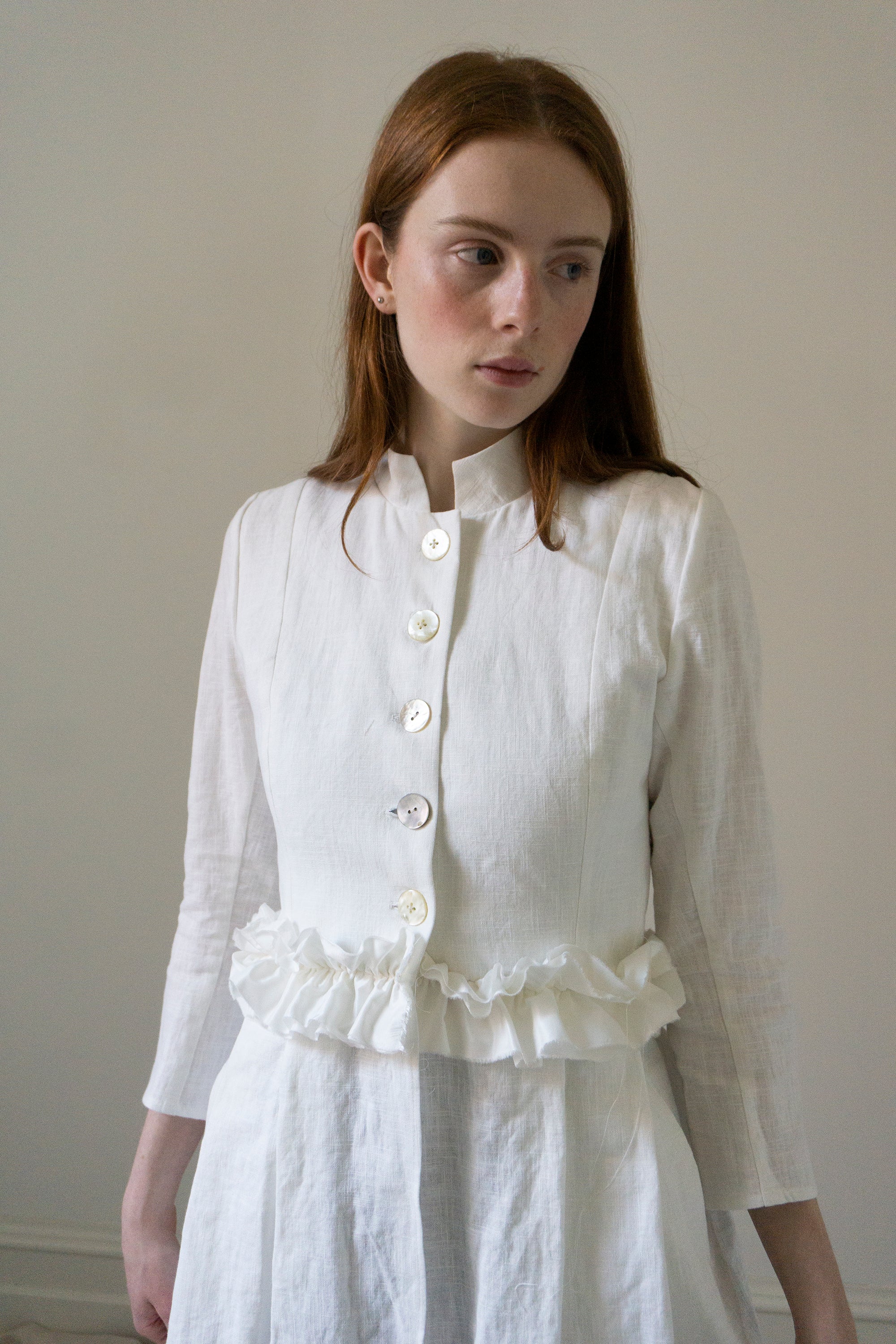 Ginevra linen jacket - White (SIZE S)