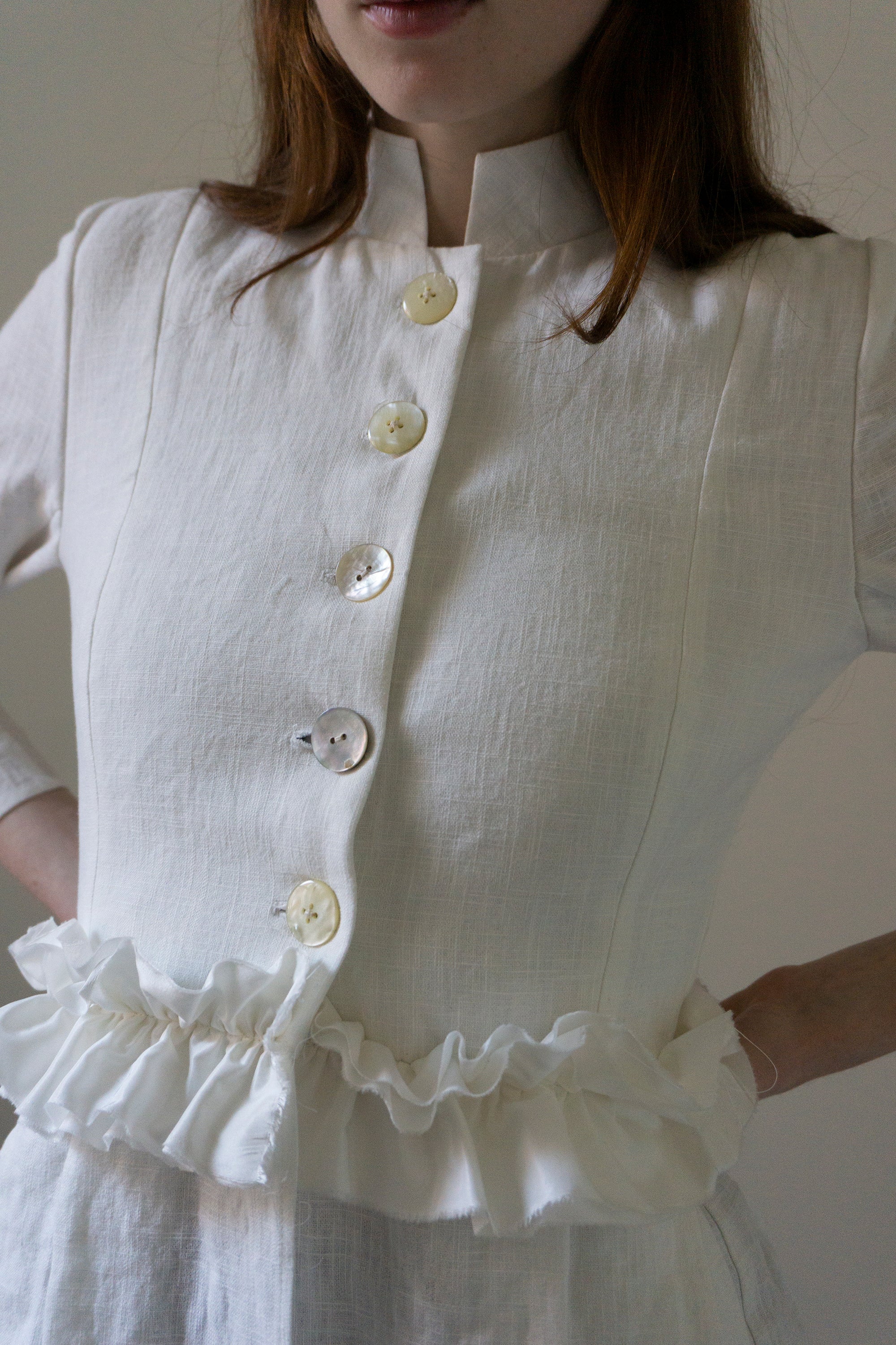 Ginevra linen jacket - White (SIZE S)