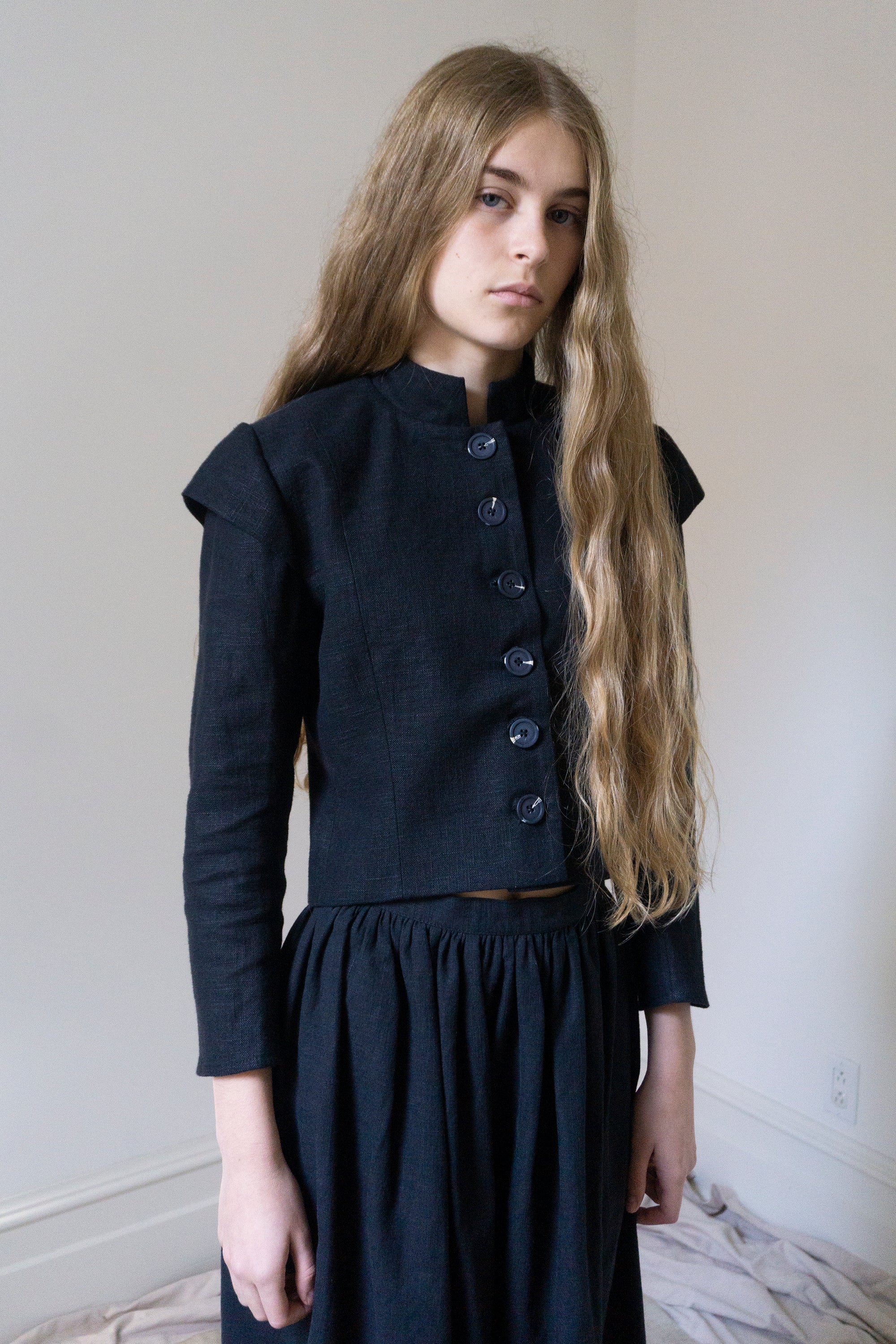 Guinevere Linen Jacket - Black