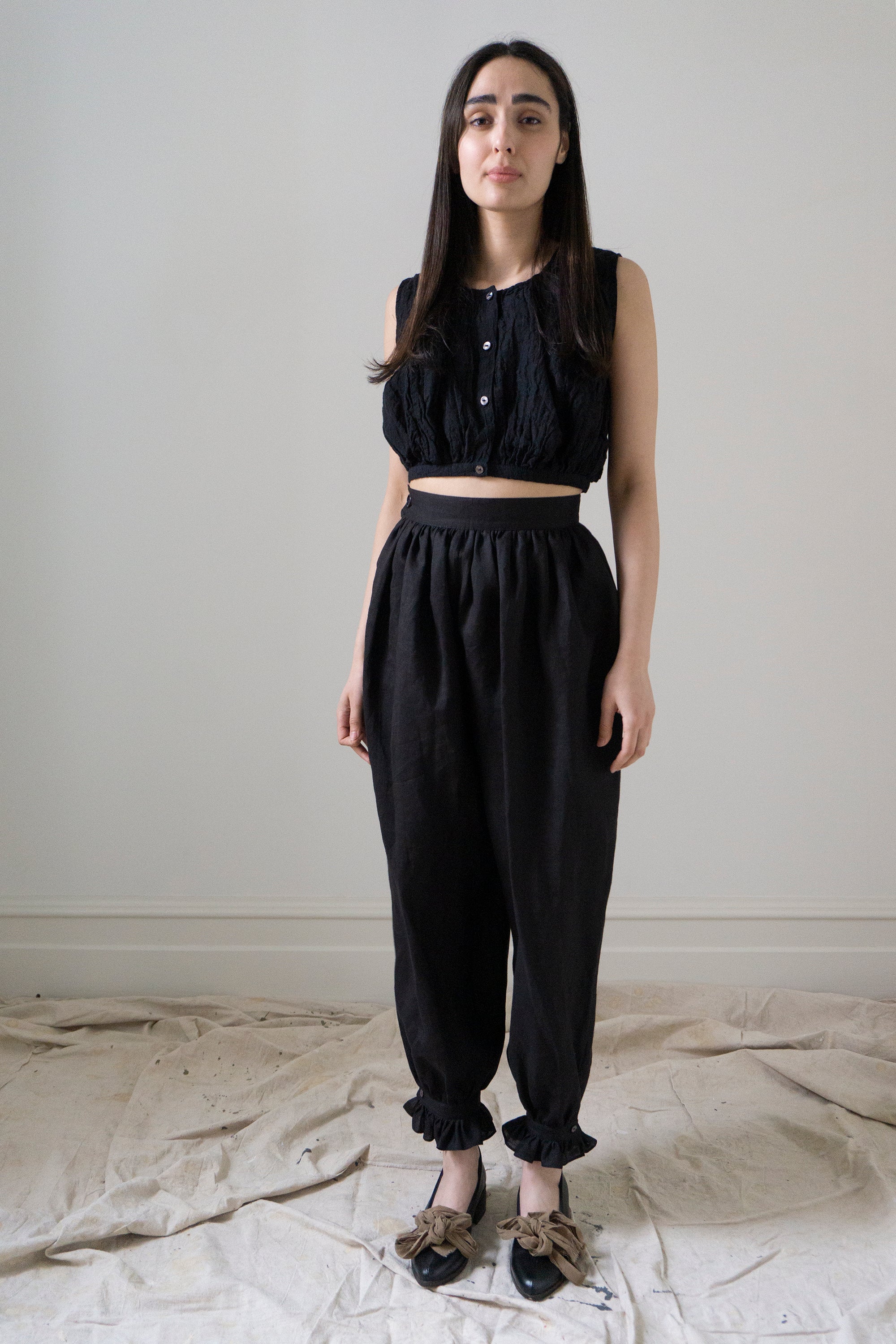 Isabelle Linen Bloomers - Black