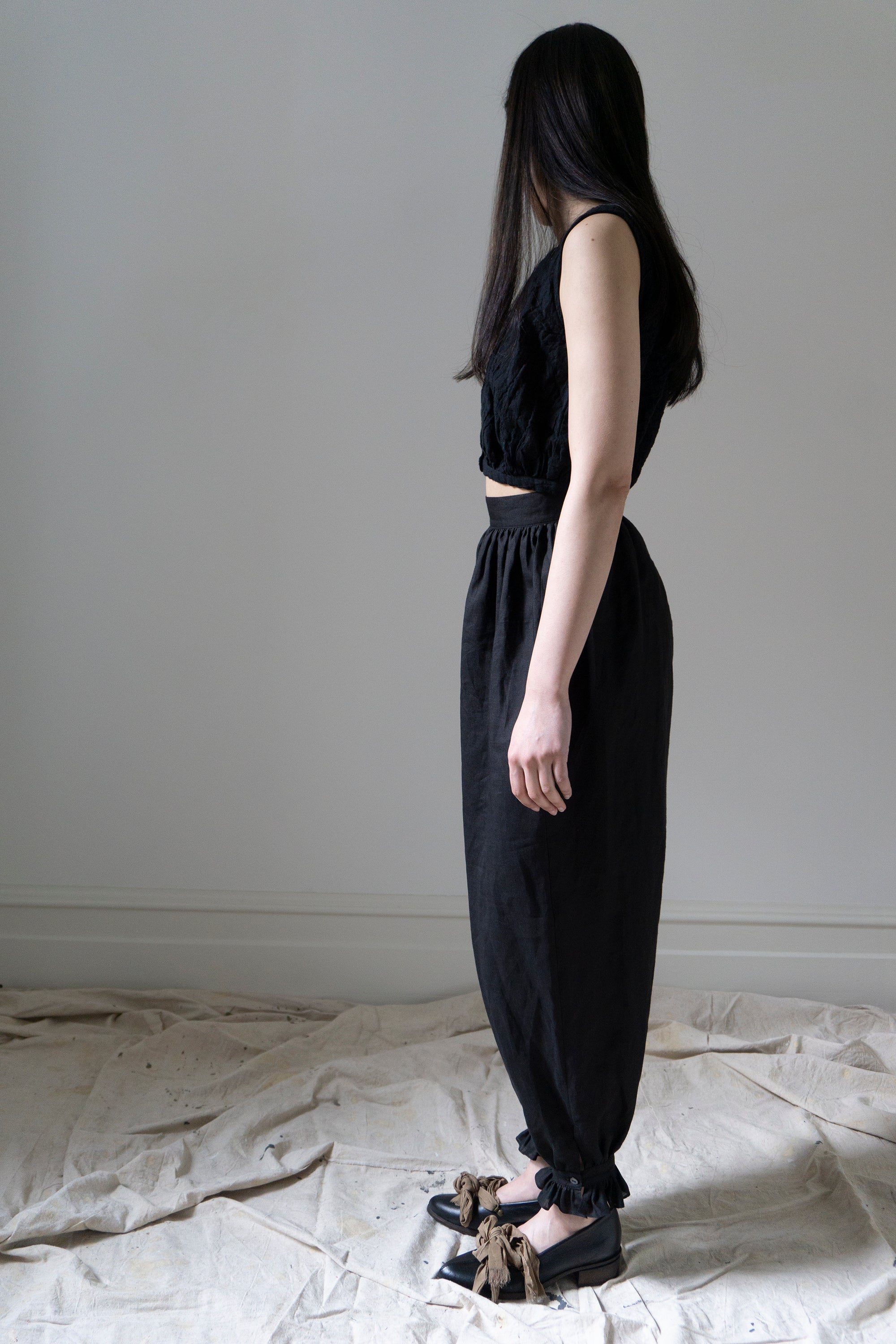 Isabelle Linen Bloomers - Black