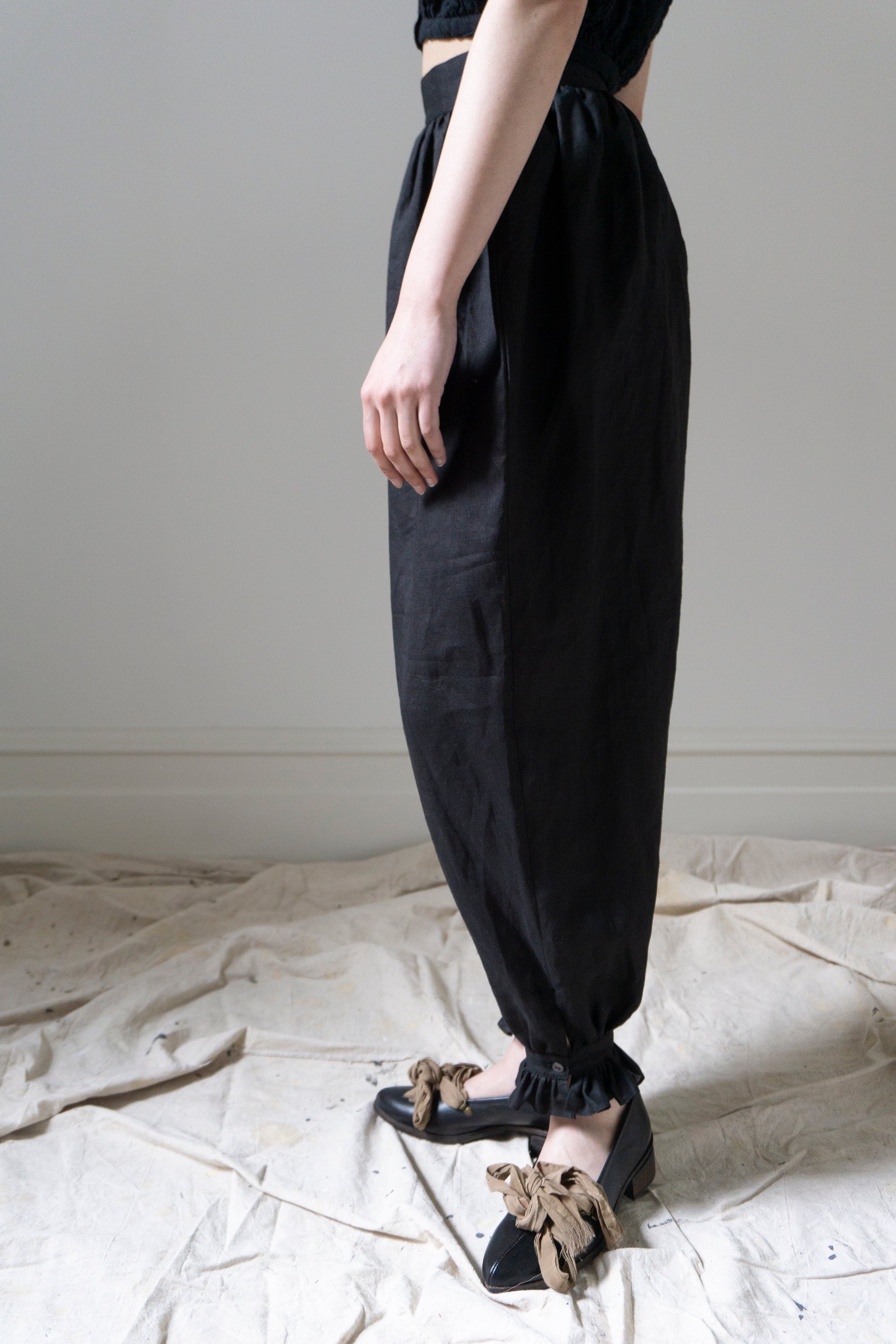 Isabelle Linen Bloomers - Black
