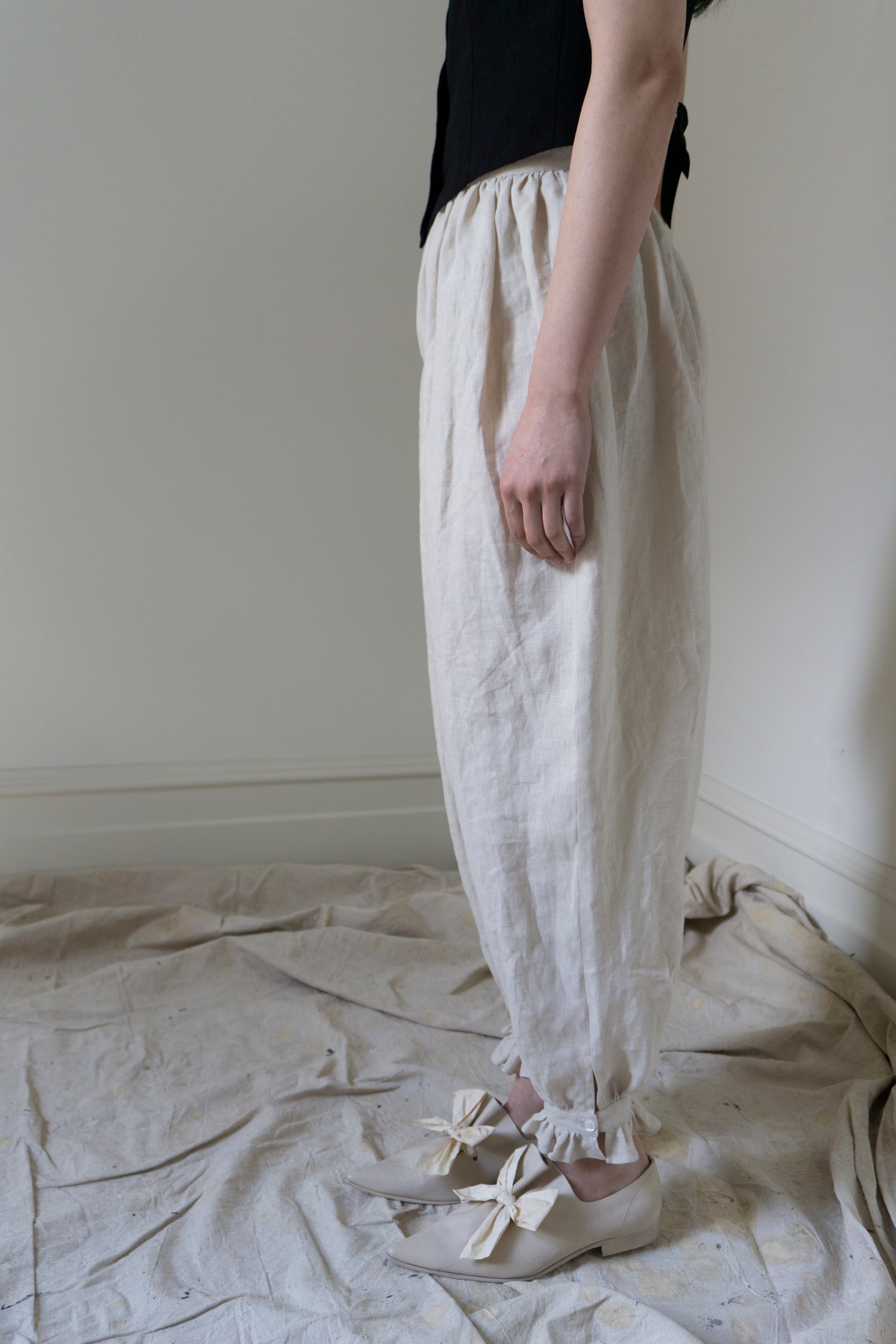 Isabelle Linen Bloomers - Salt