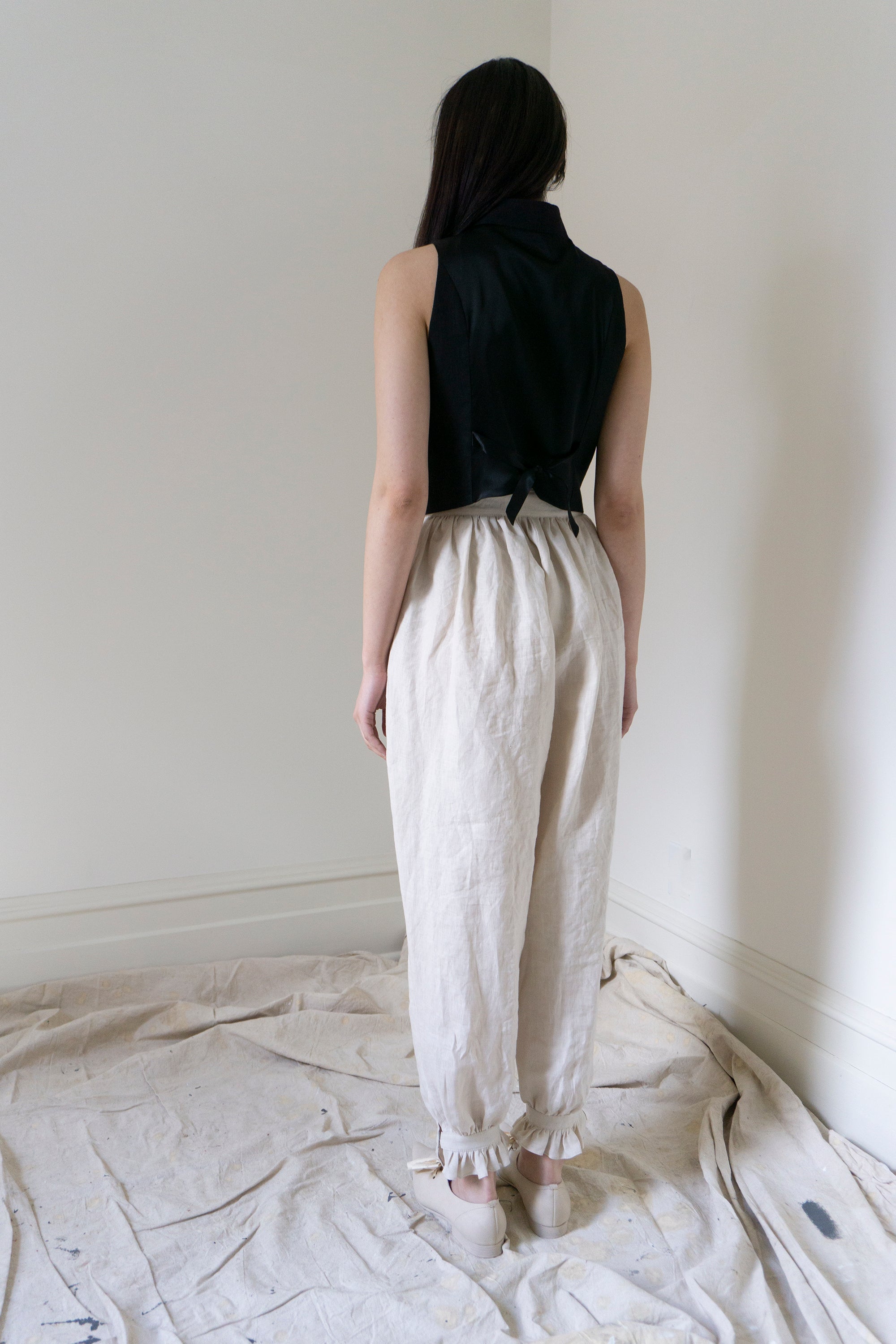 Isabelle Linen Bloomers - Salt