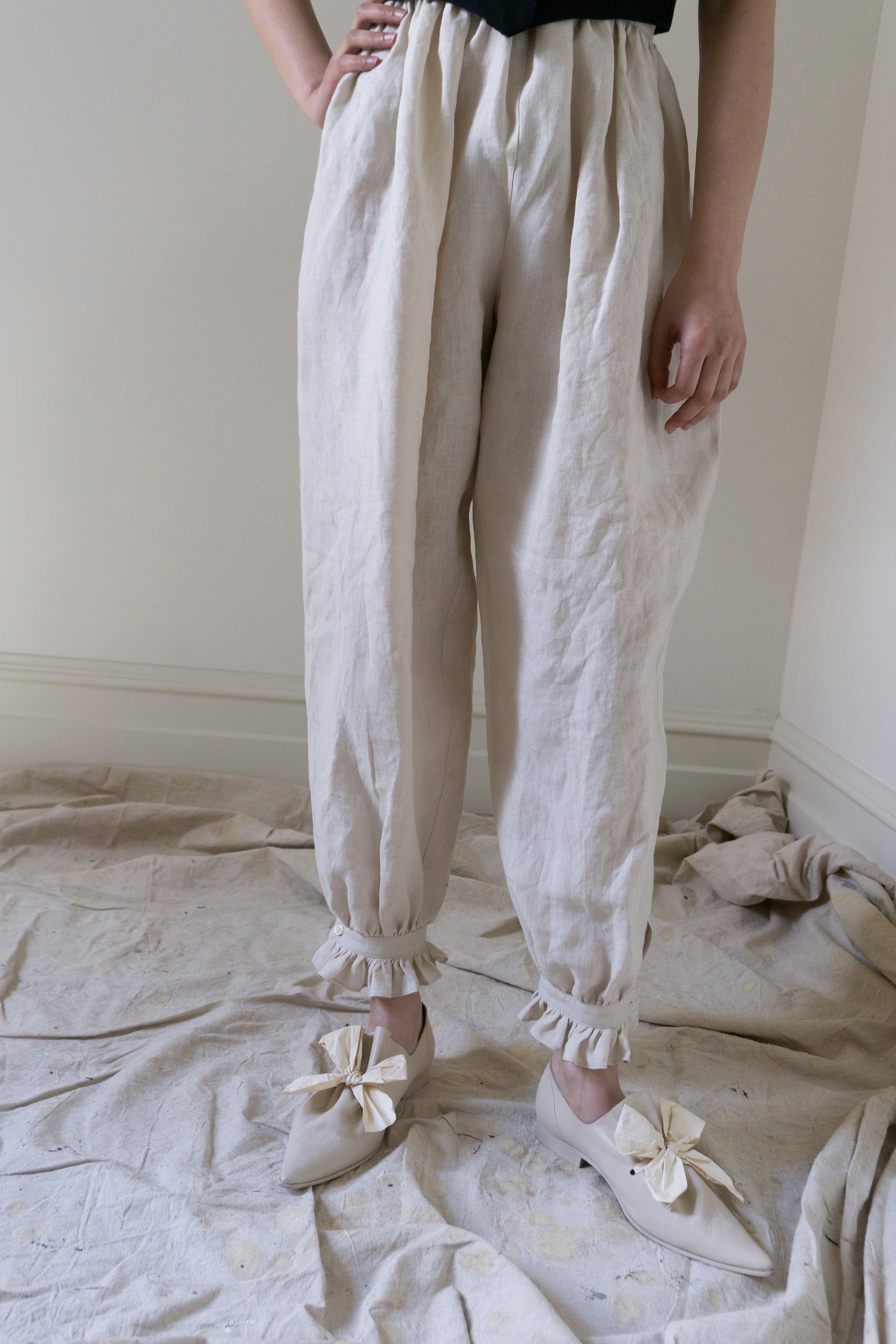 Isabelle Linen Bloomers - Salt