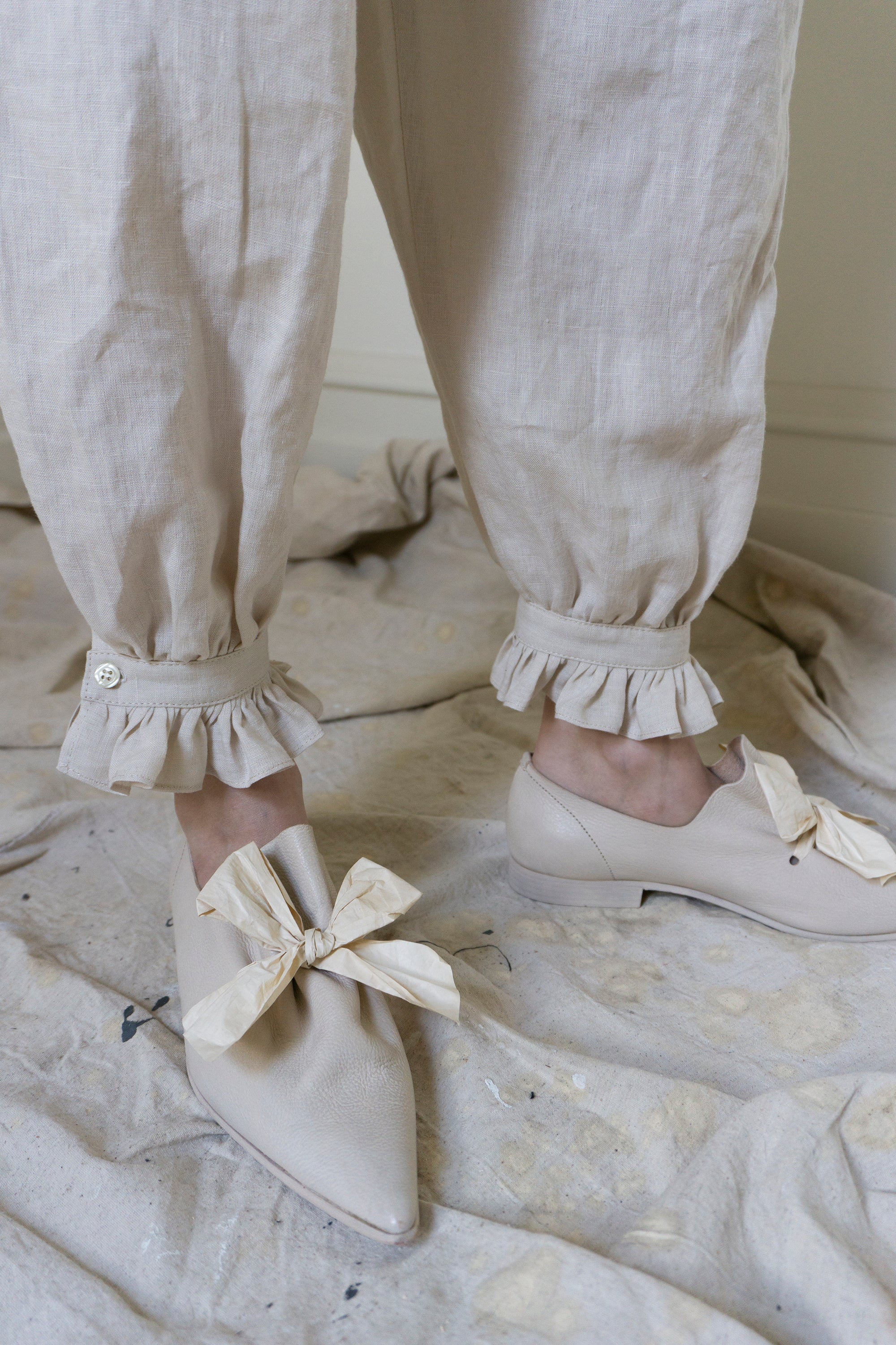Isabelle Linen Bloomers - Salt