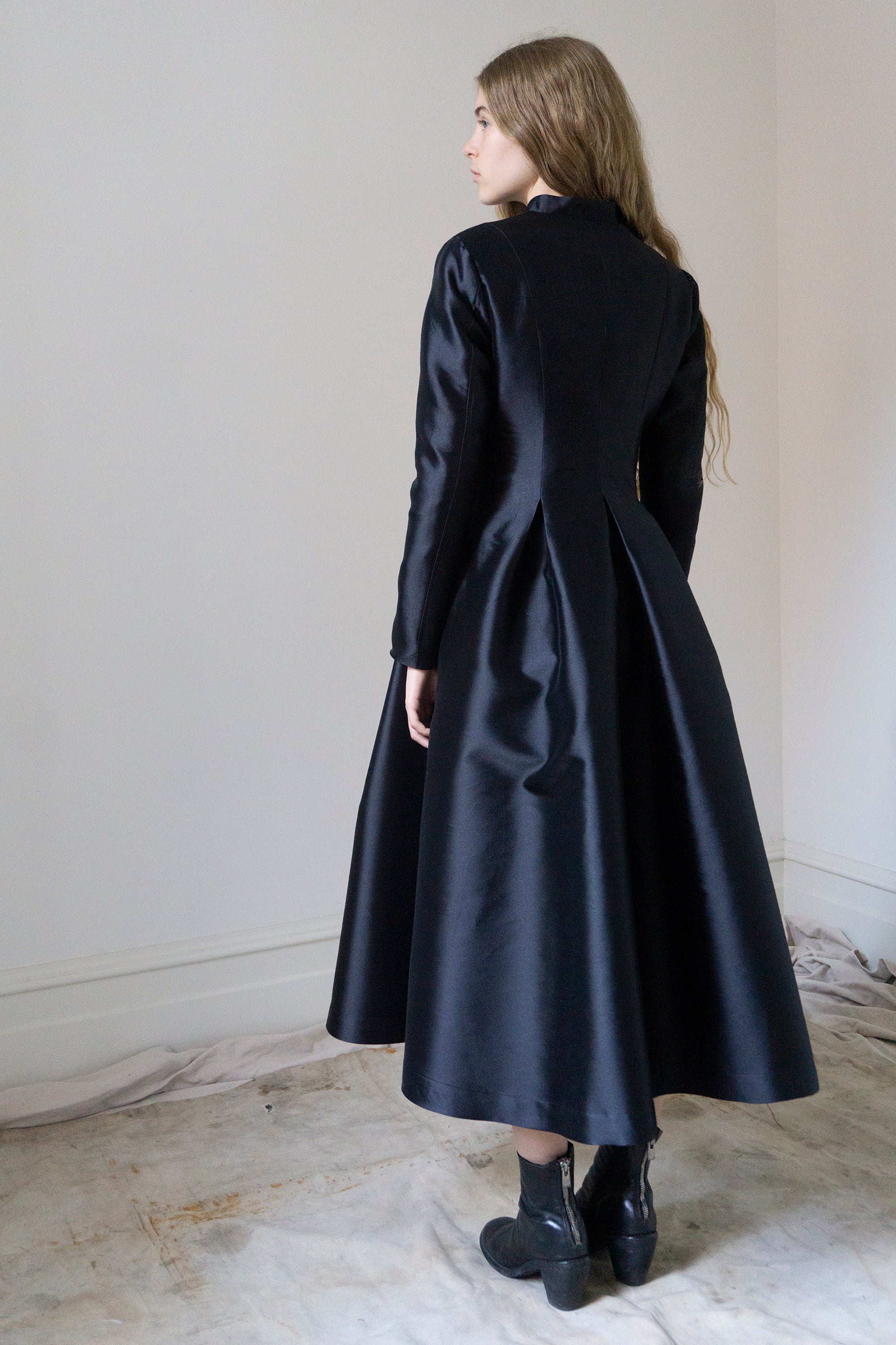 Linnea Silk & Wool Coat - Black