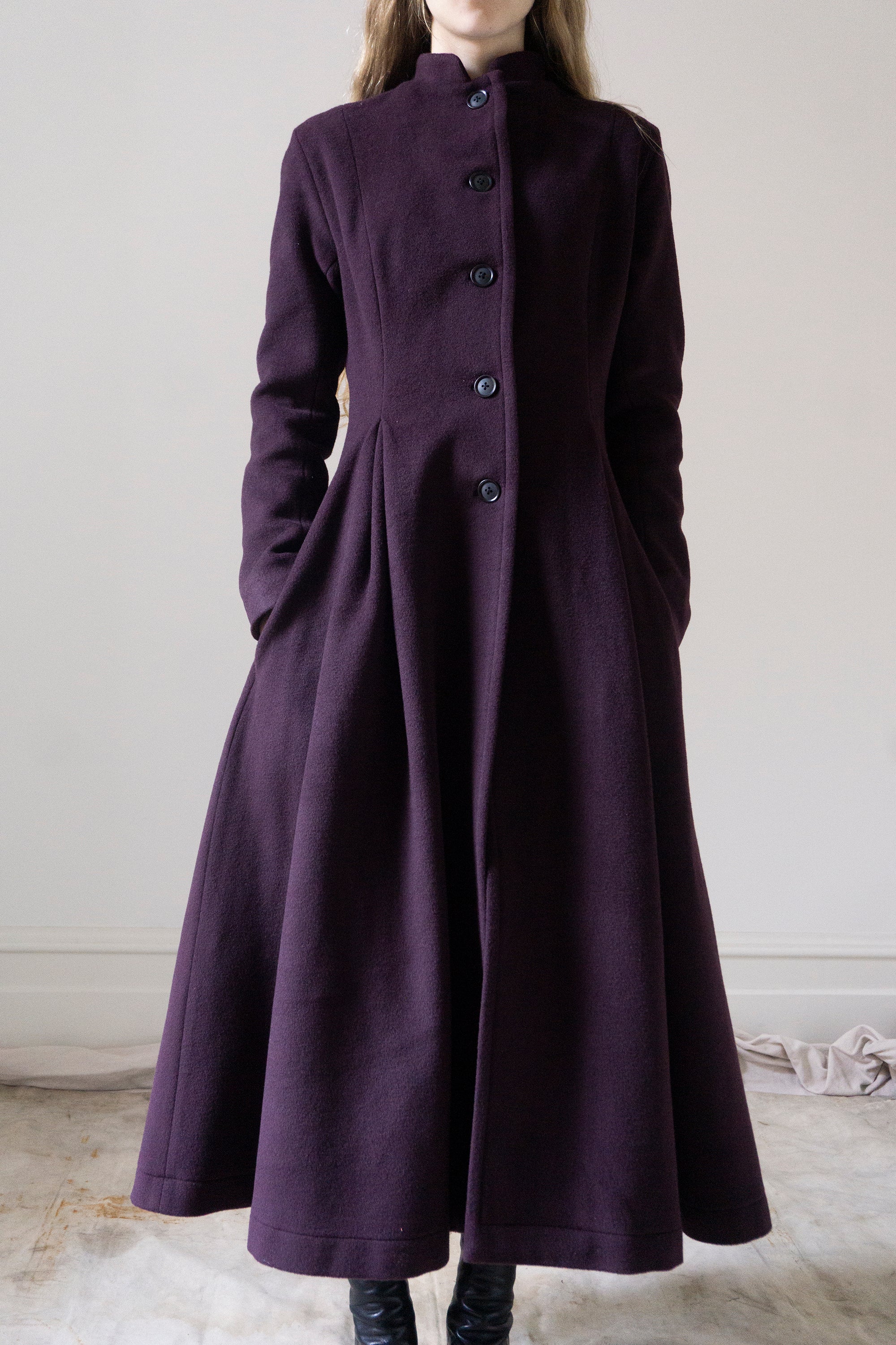 Linnea Wool Coat - Plum