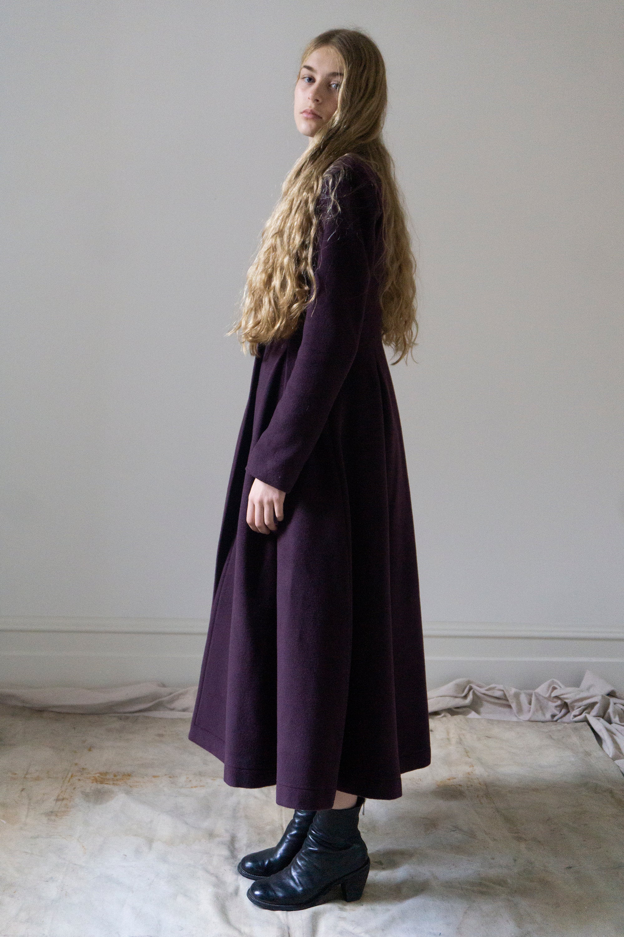 Linnea Wool Coat - Plum