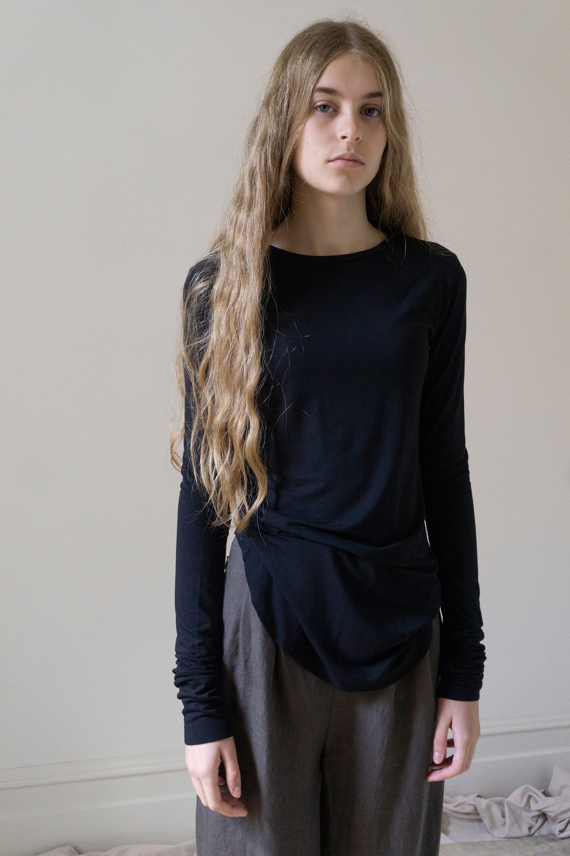 Jersey Long Sleeve Top - Black
