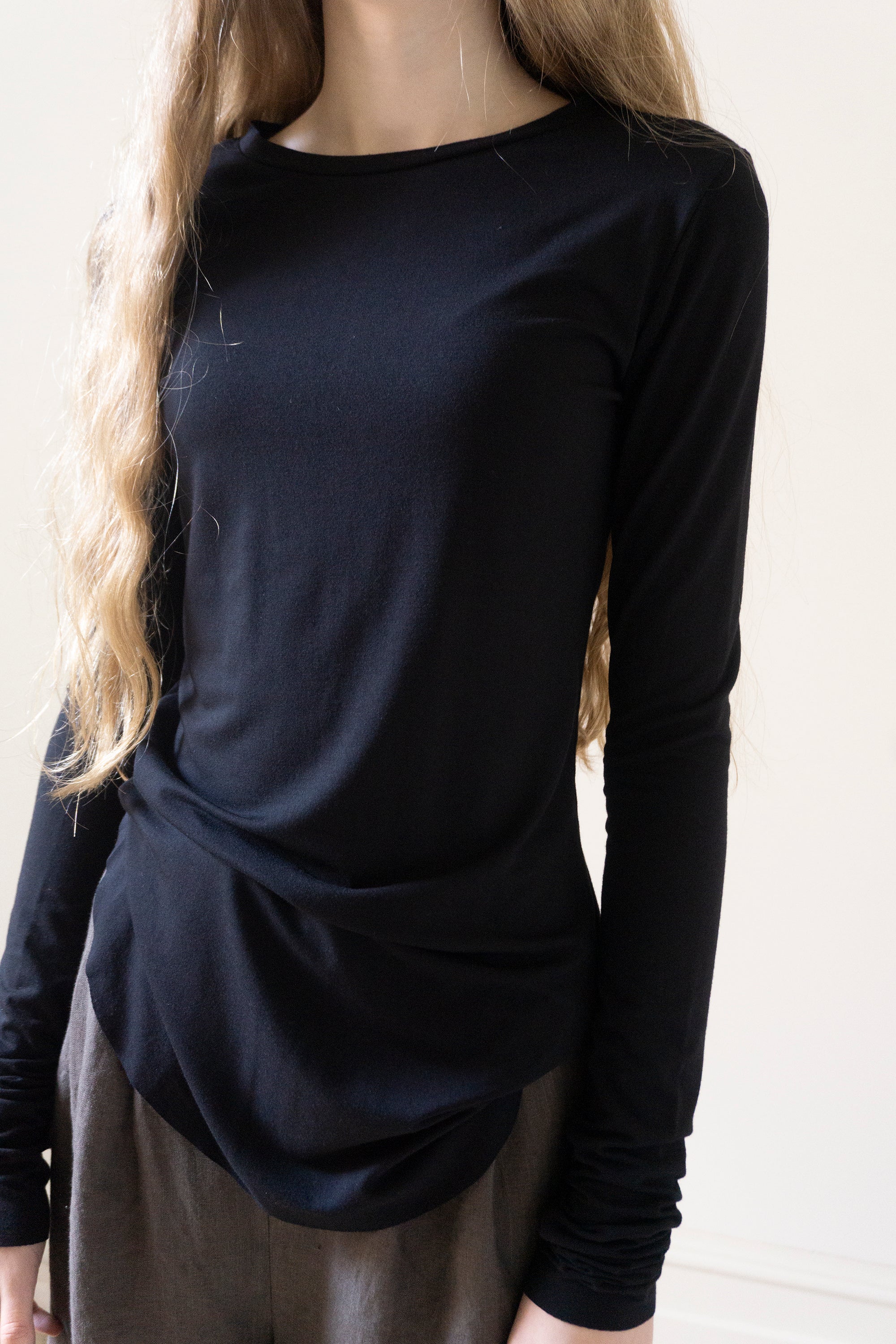 Jersey Long Sleeve Top - Black