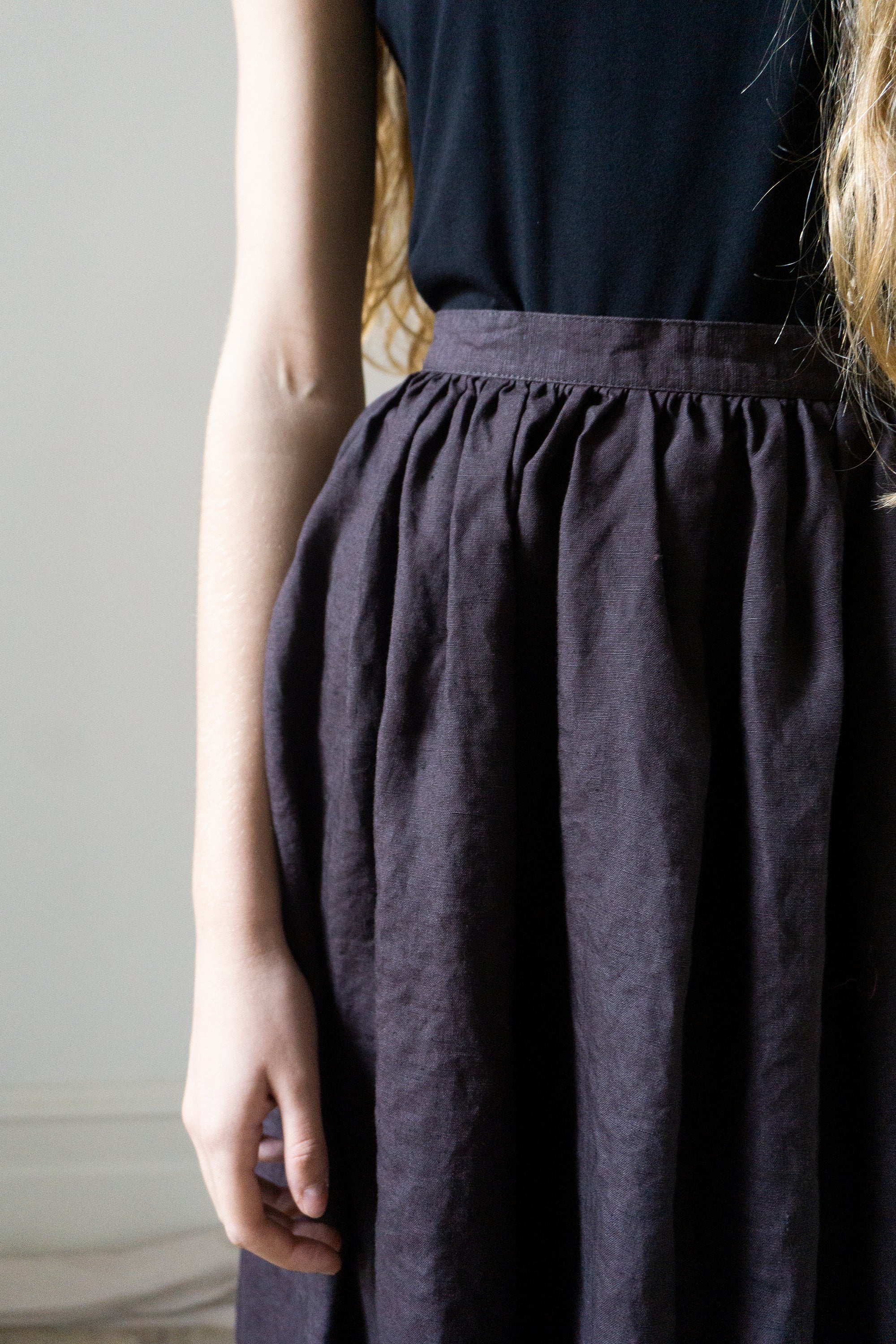 Lucia Linen Skirt - Darkest Plum