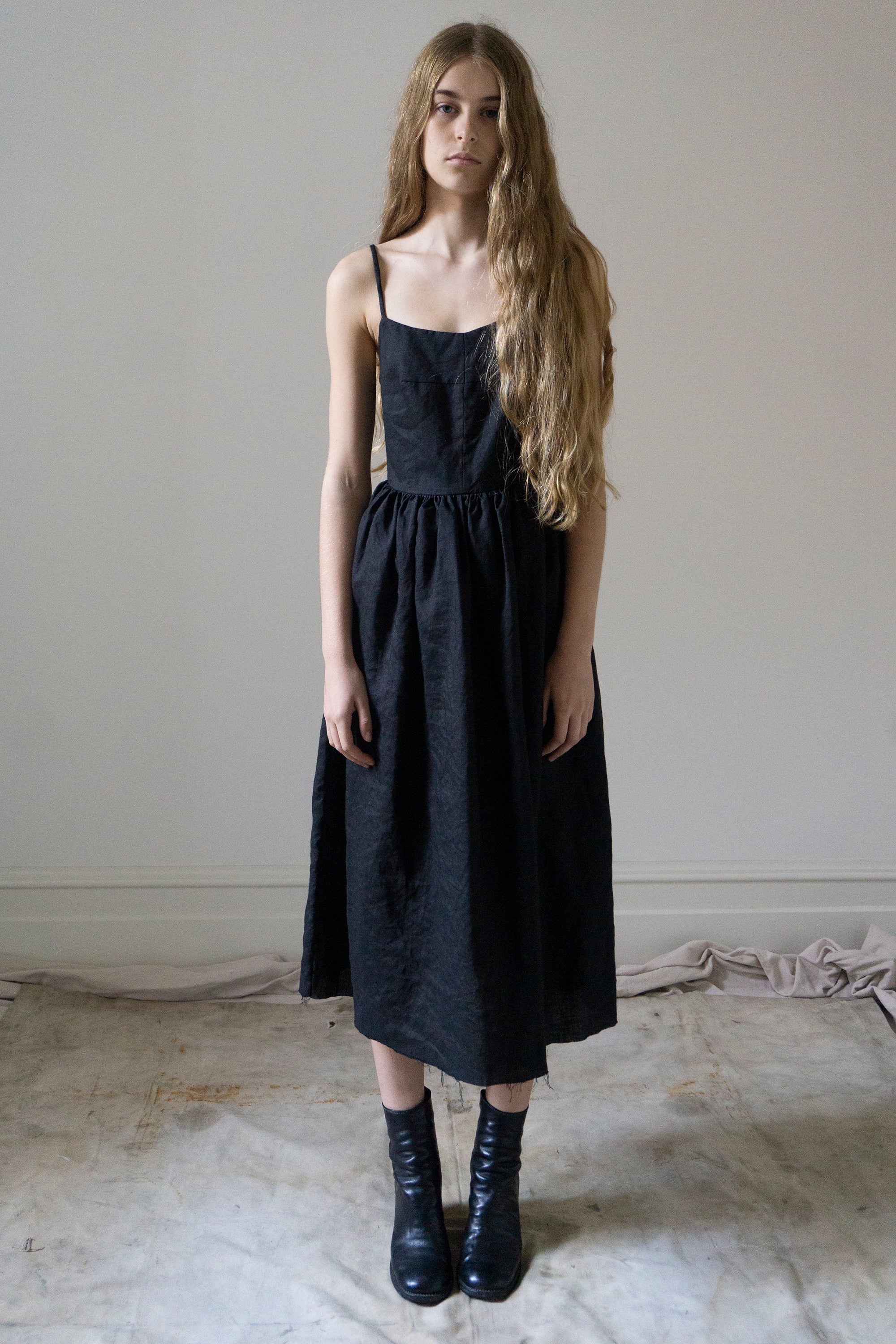 Mathilde Linen Dress - Black