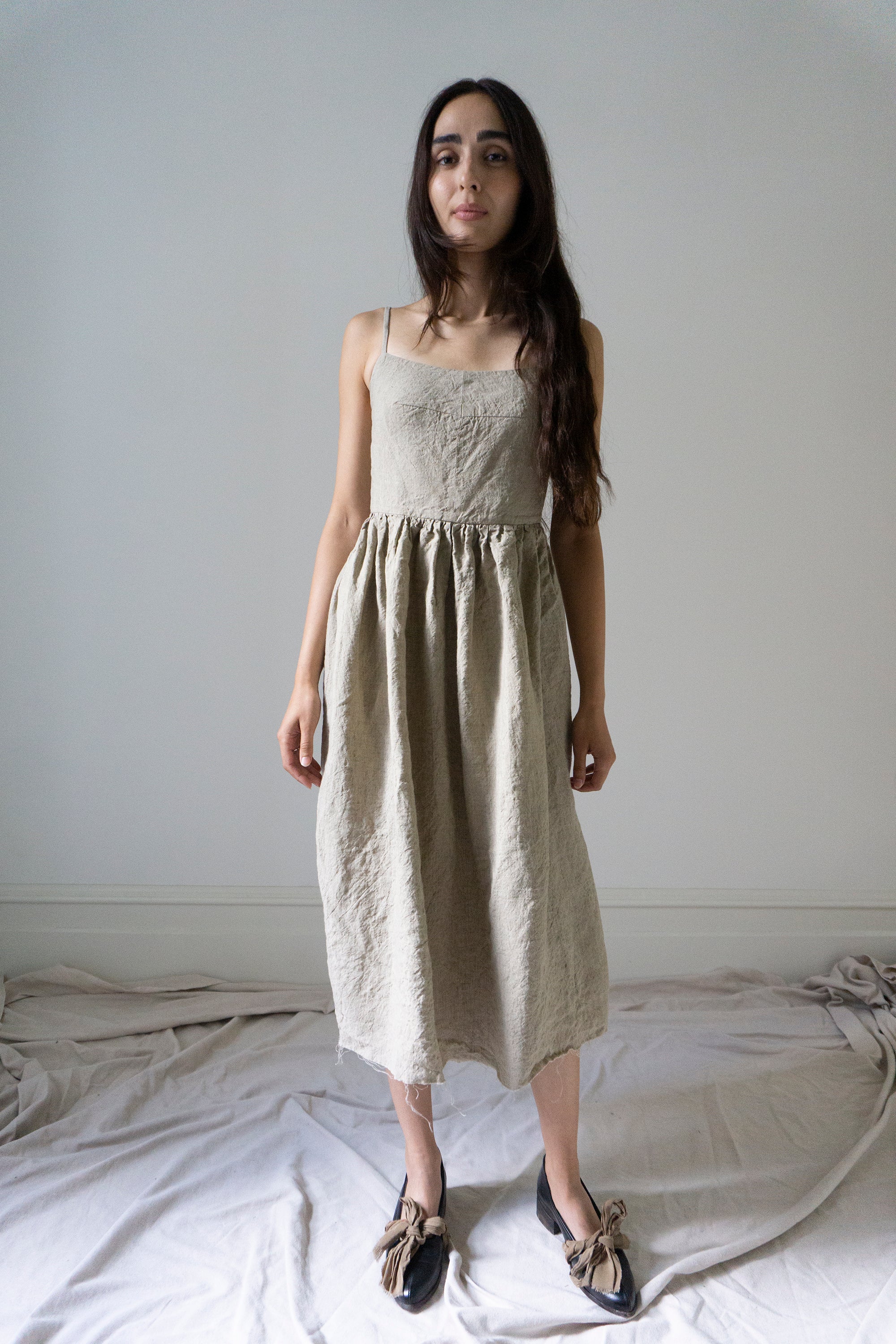 Mathilde Linen Dress - Oatstraw