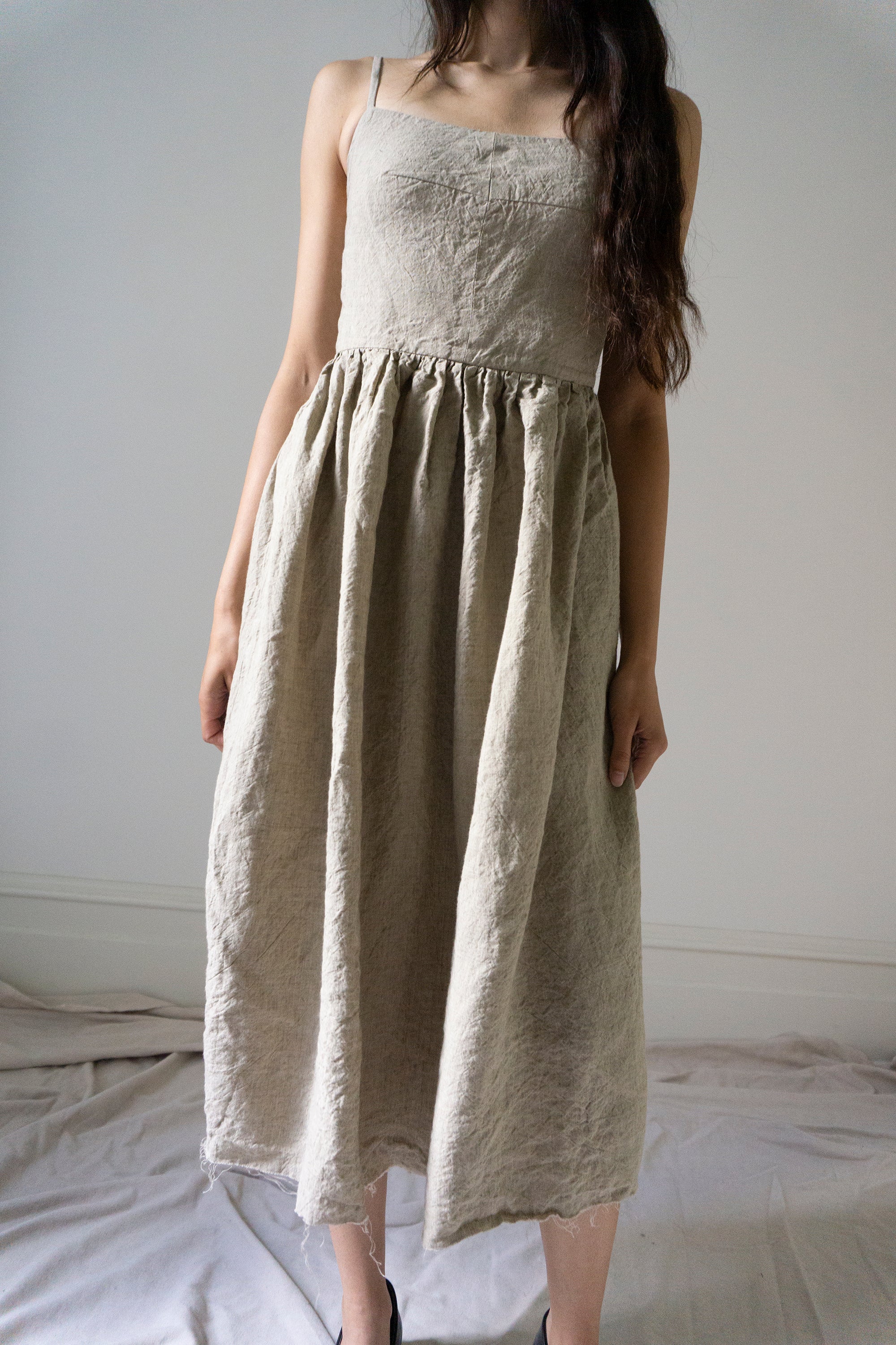 Mathilde Linen Dress - Oatstraw