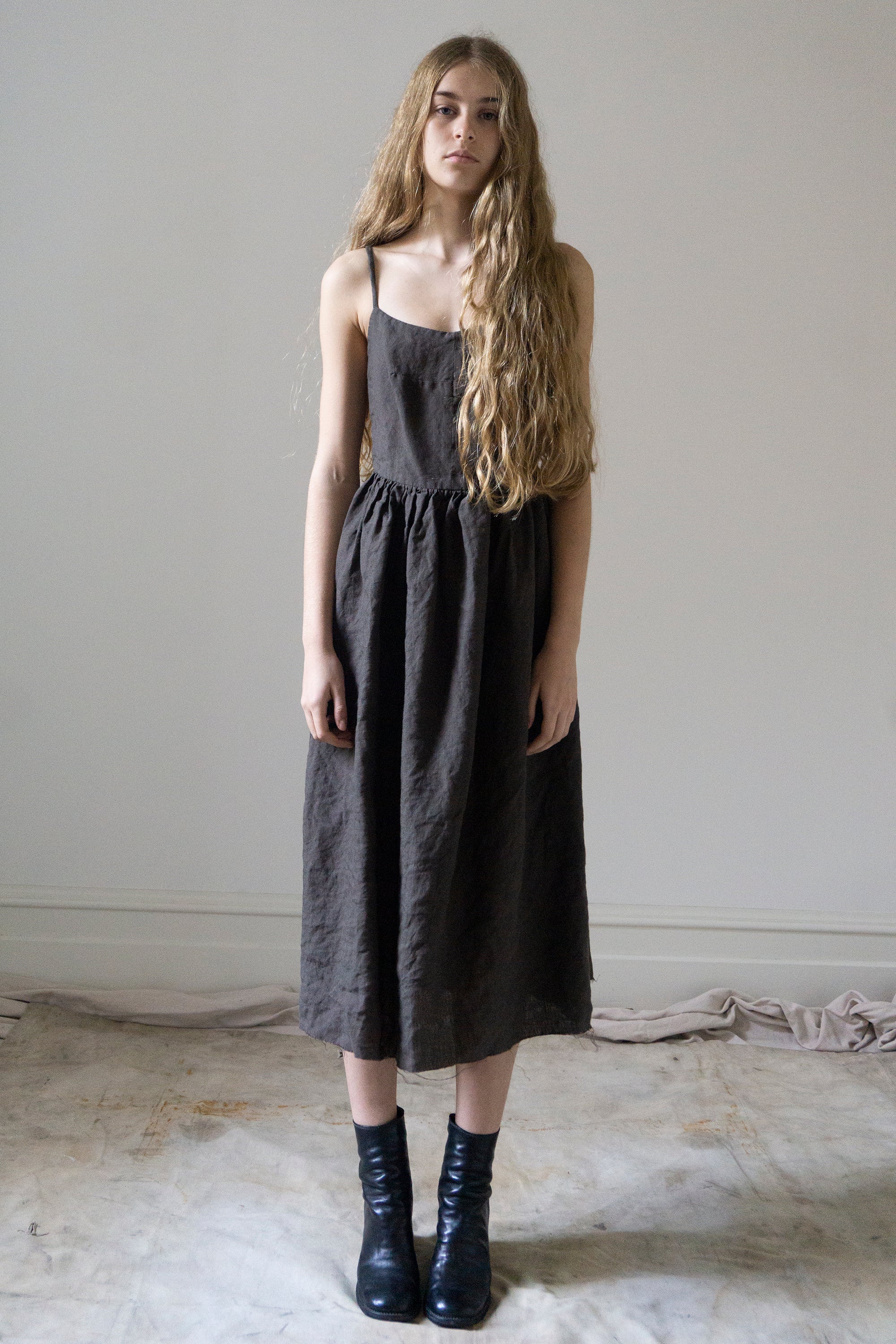Mathilde Linen Dress - Brown