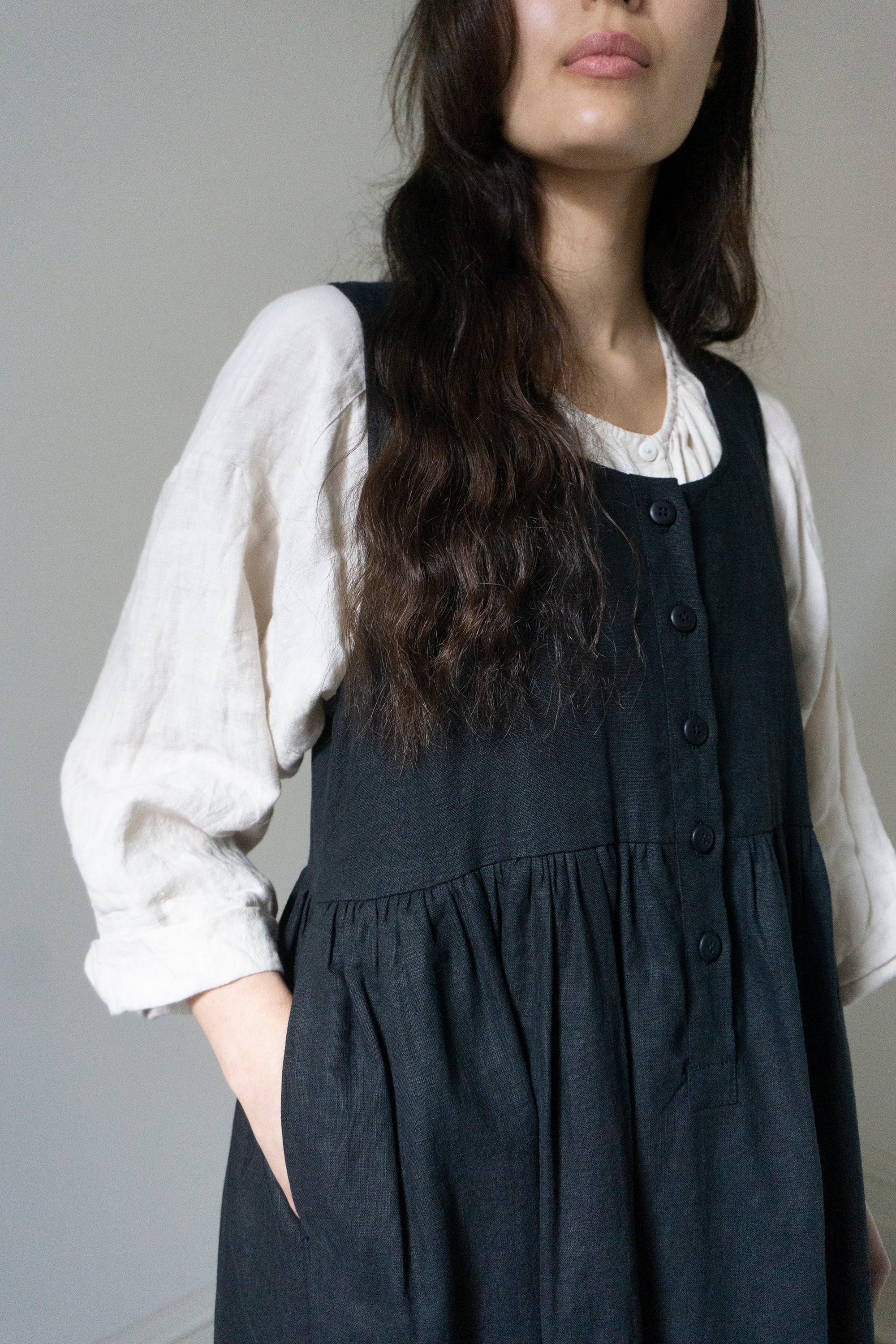 Juliet Linen Dress - Black