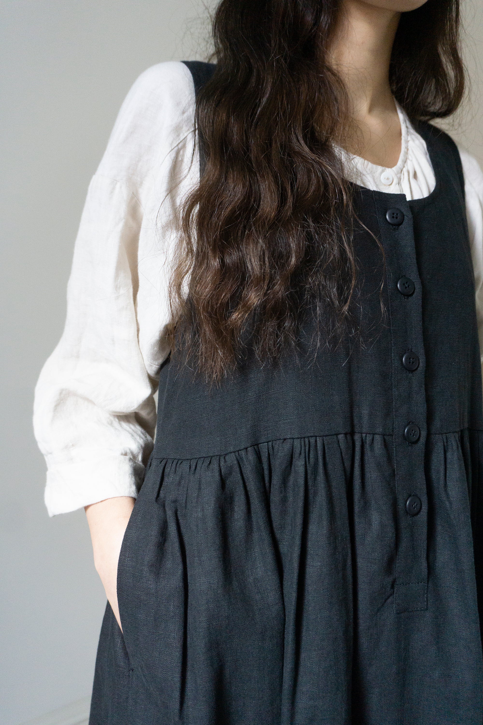 Juliet Linen Dress - Black