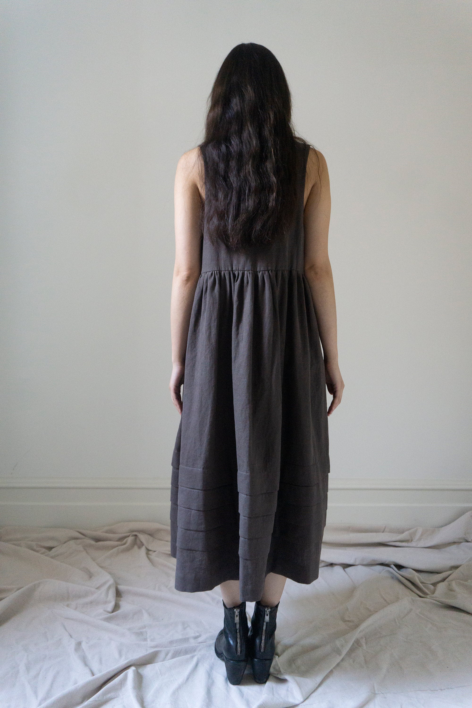Juliet Linen Dress - Brown