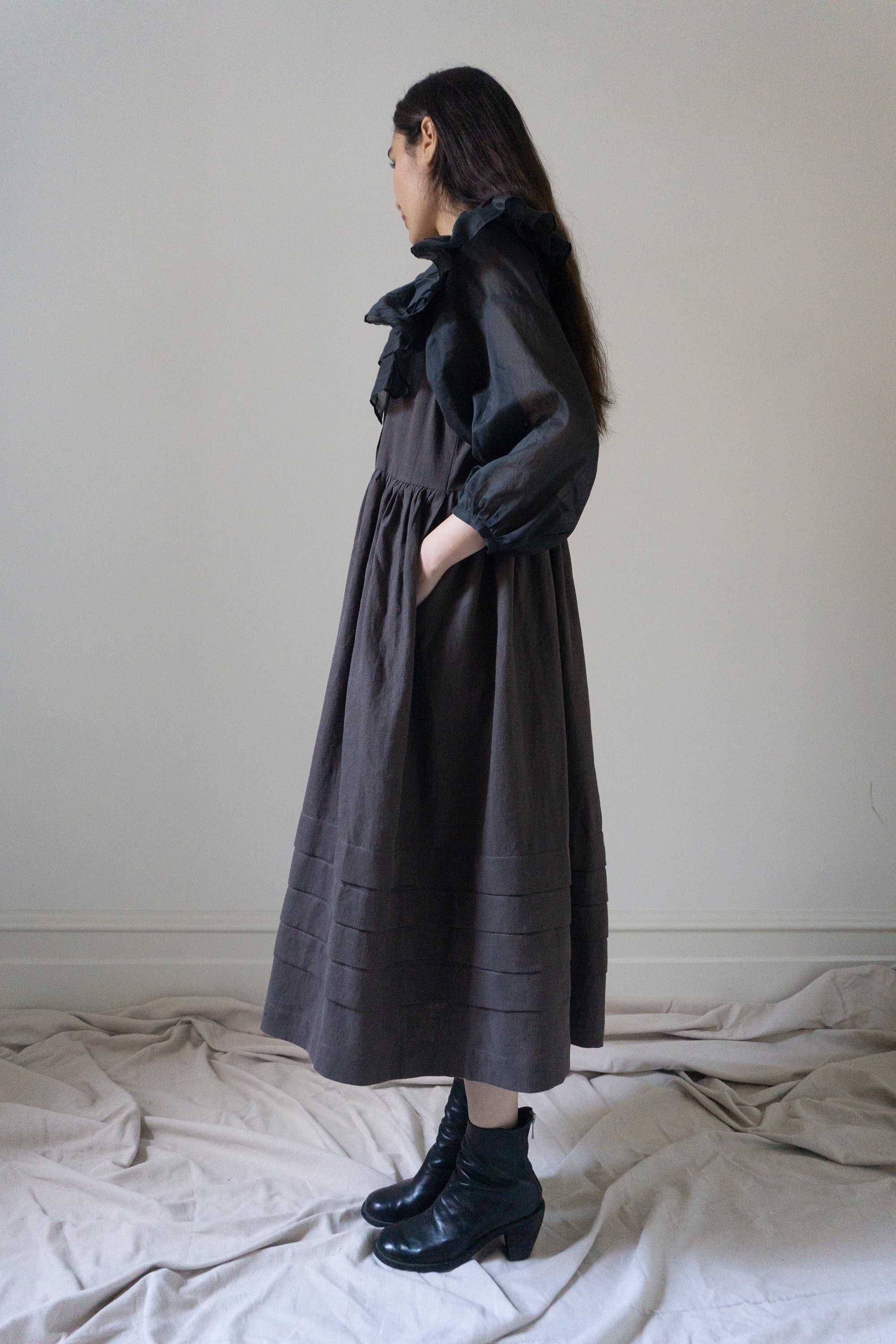 Juliet Linen Dress - Brown
