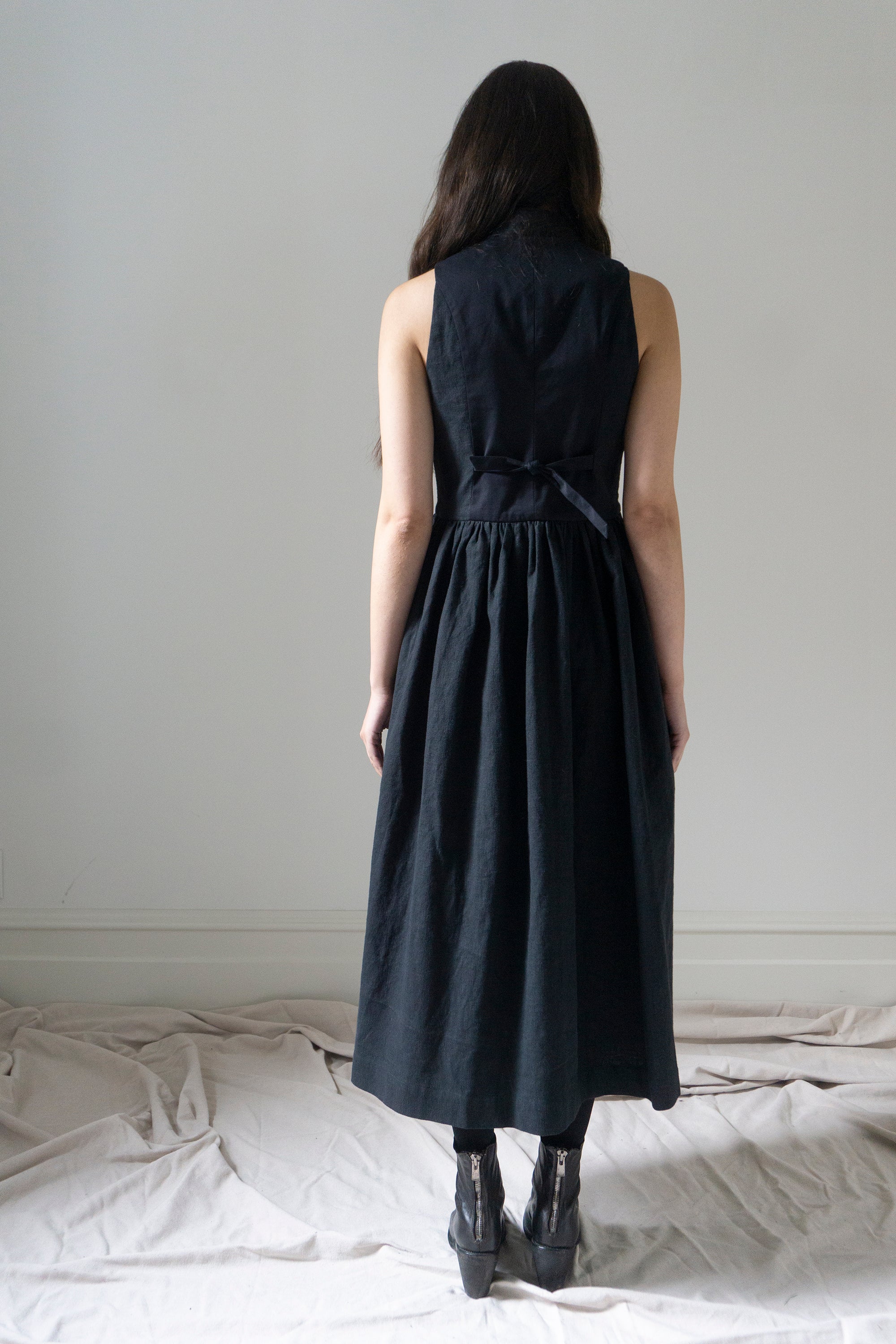 Madeleine Linen Dress - Black
