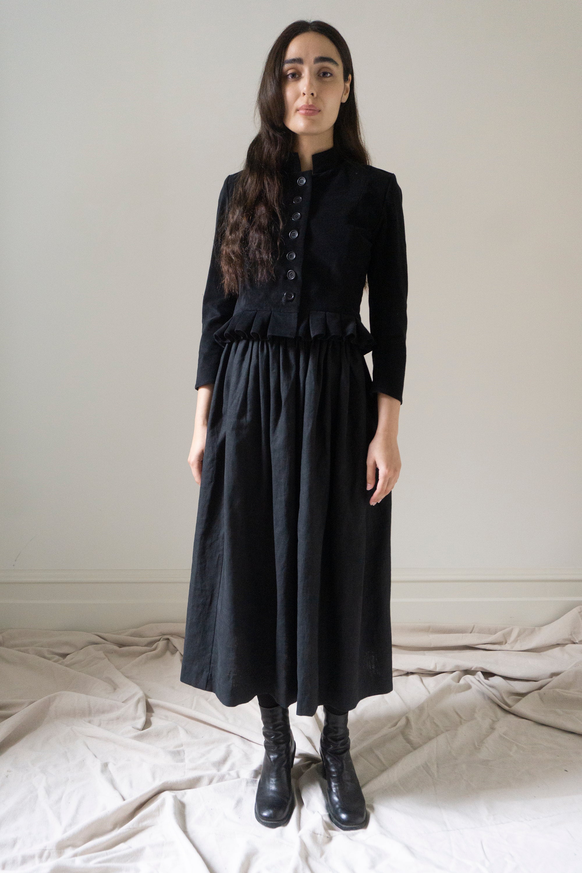 Marla Linen Skirt - Black