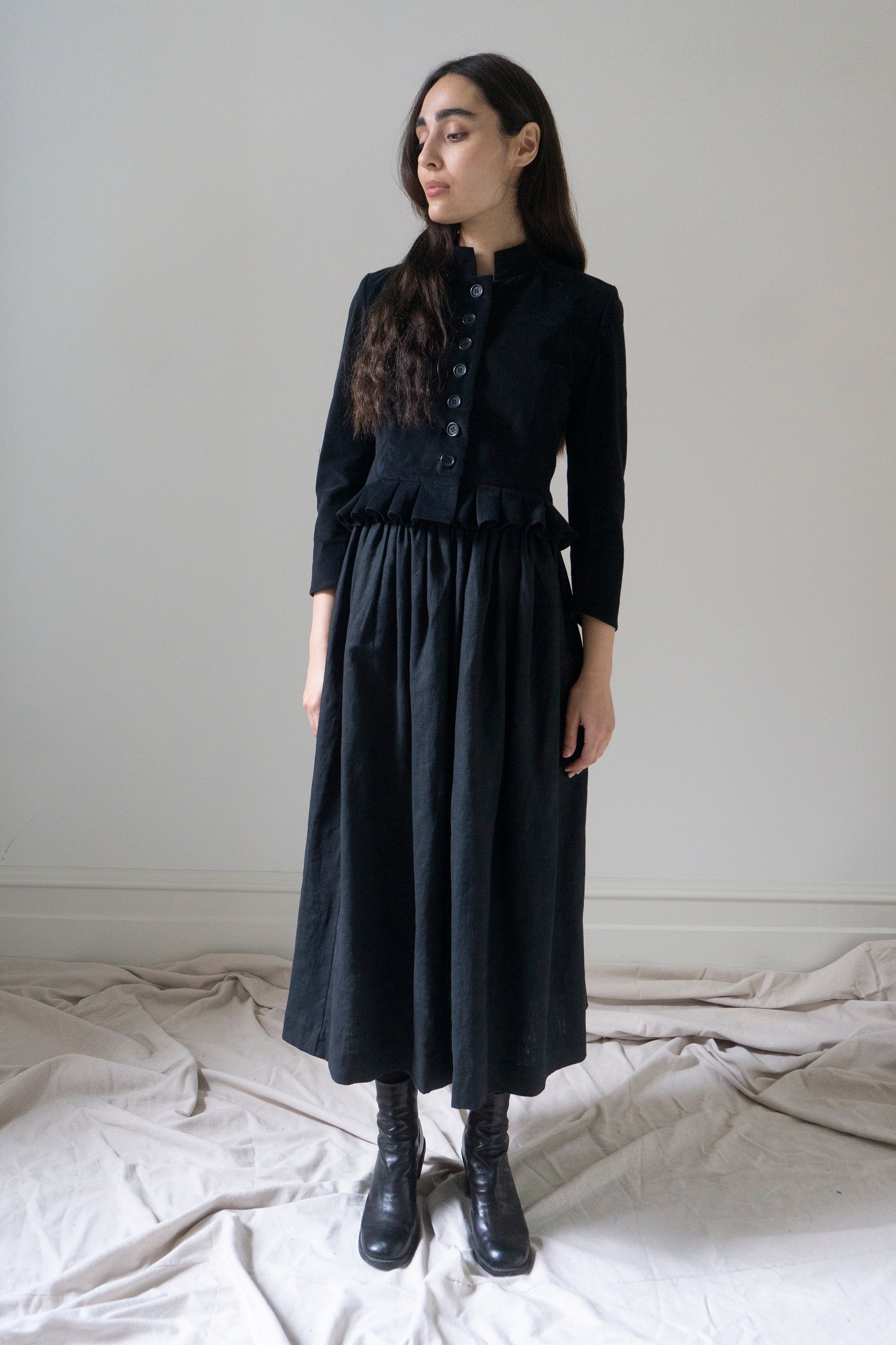 Marla Linen Skirt - Black